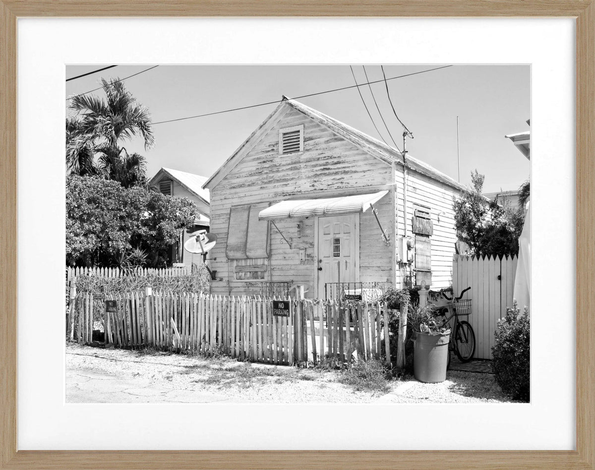 Schwarz-weiß Poster mit Rahmen von Florida Key West, 31x25 cm, von Cosman-Photocollection, dekoratives Wandbild