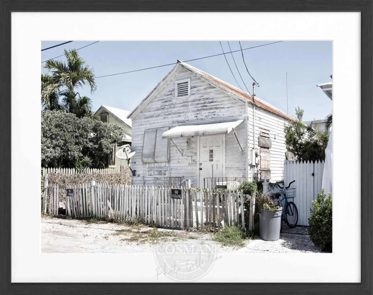 Schwarz-Weiß-Poster mit Rahmen von Cosman-Photocollection, Florida Key West, Motiv, 31x25cm, Wanddekoration