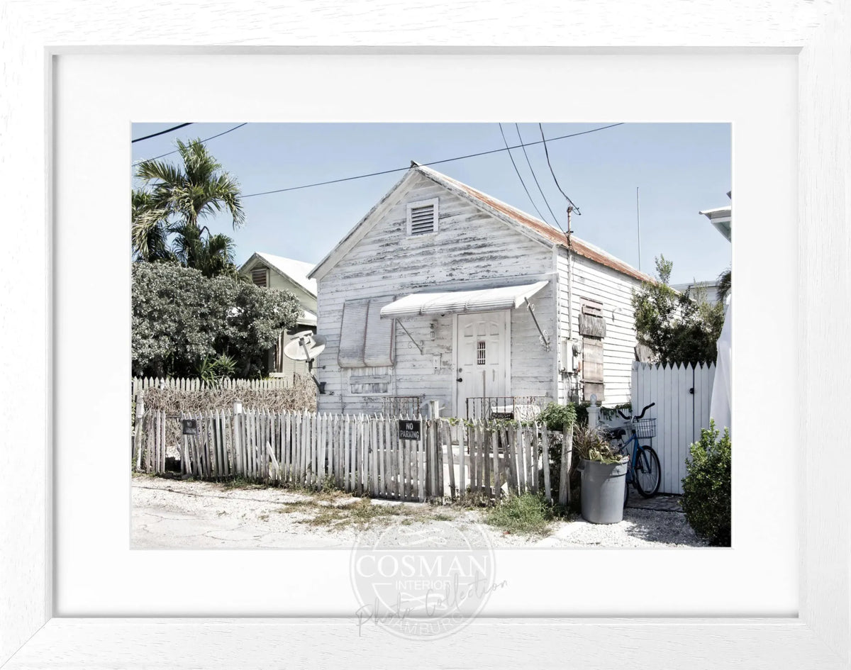 Schwarz-Weiß-Poster mit Rahmen von Cosman-Photocollection, Florida Key West, 31x25 cm, dekorativer Wanddruck
