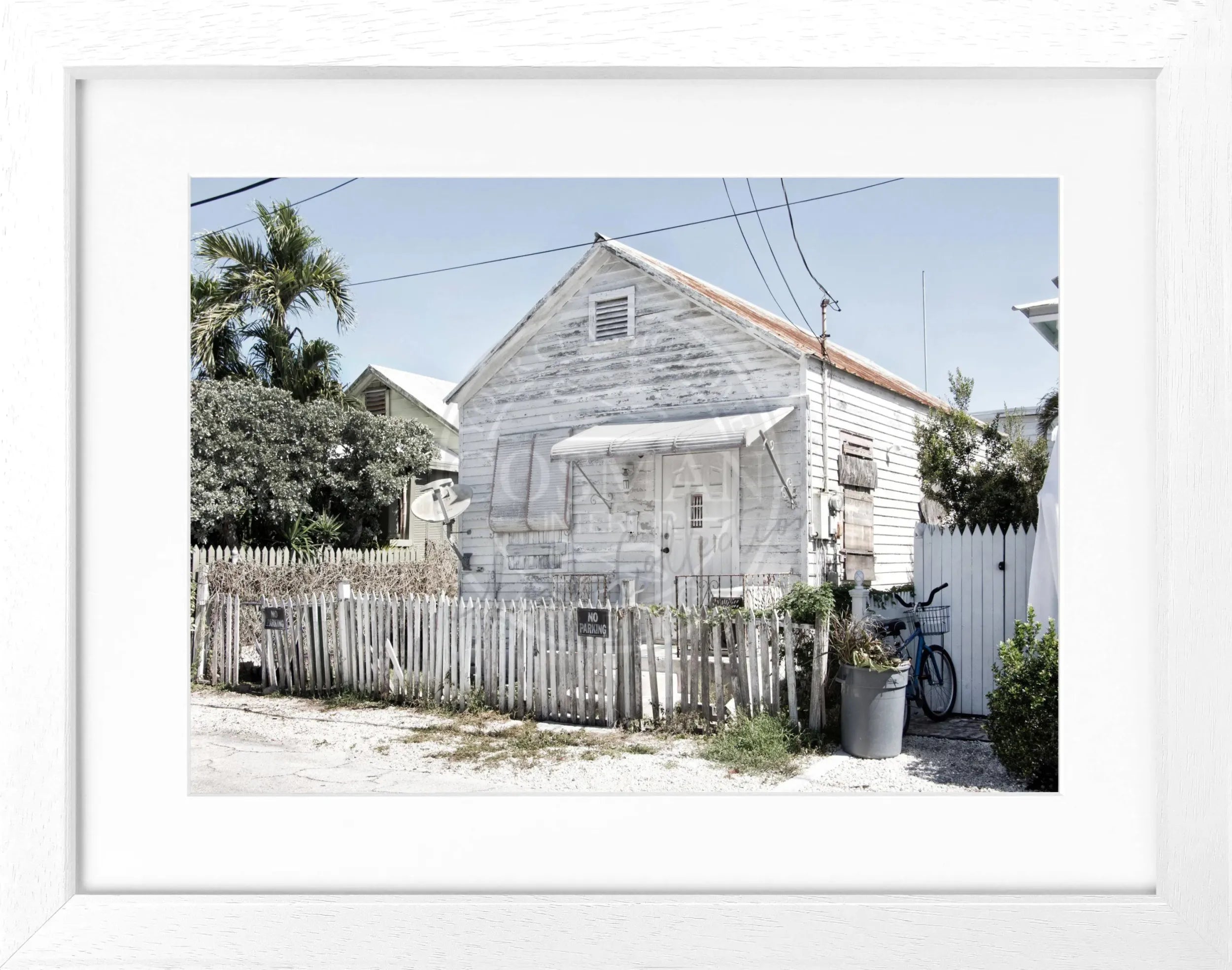 Schwarz-Weiß-Poster mit Rahmen von Cosman-Photocollection, Florida Key West, 31x25 cm, dekorativer Wanddruck