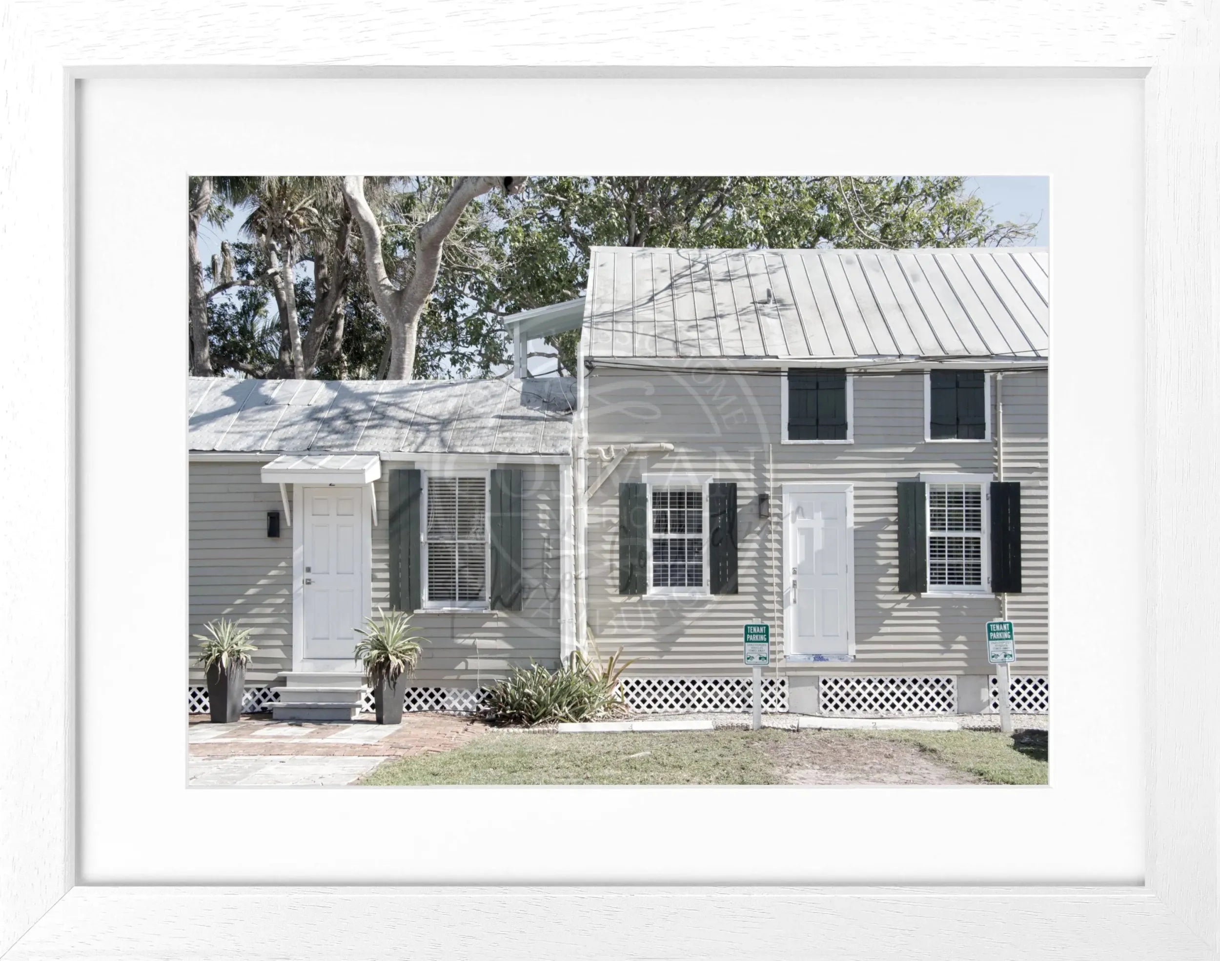 Schwarzweiß-Poster mit Rahmen, Florida Key West Motiv, von Cosman-Photocollection, 31x25 cm, elegantes Wandbild