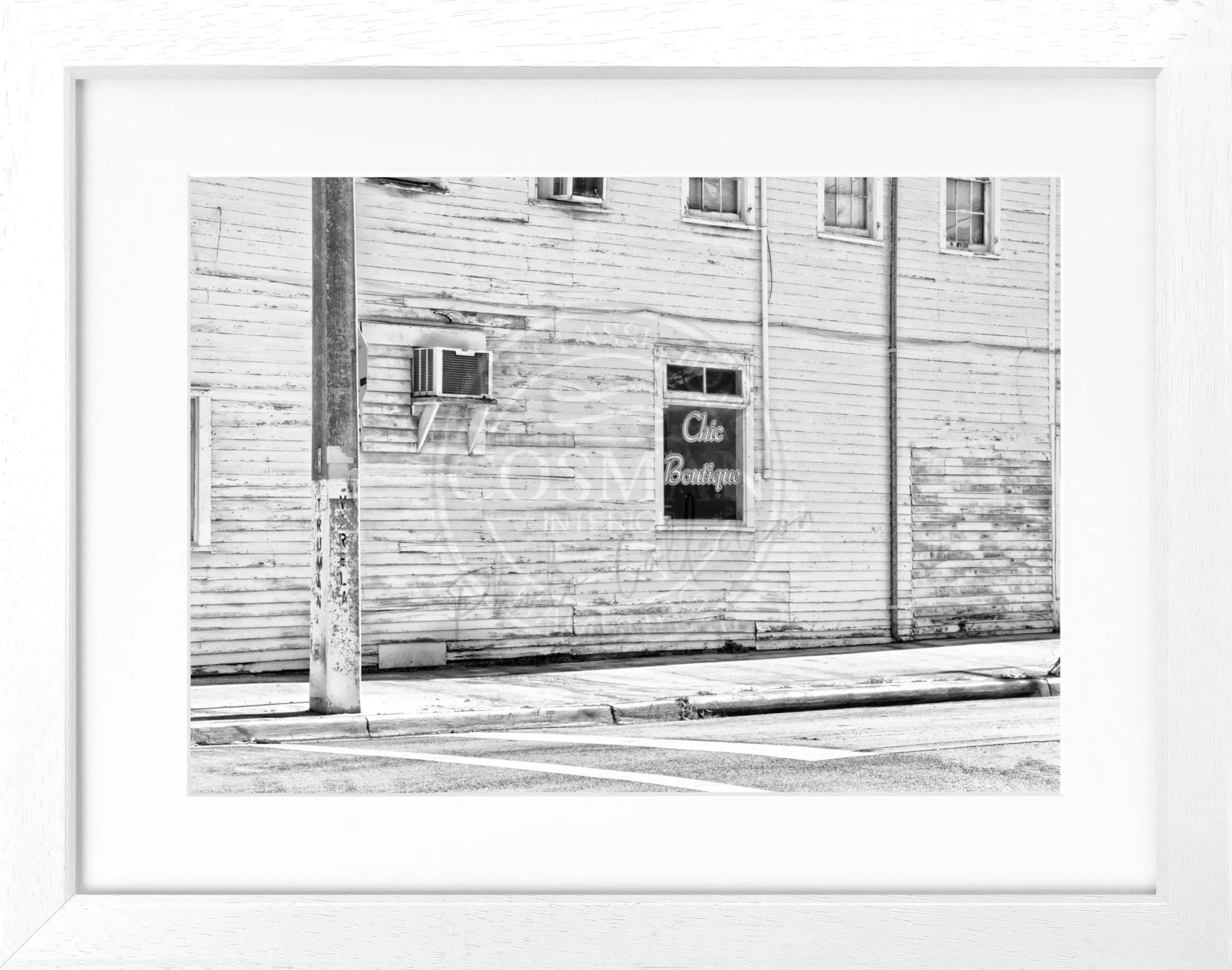 Schwarz-weiß Poster mit Rahmen Florida Key West, 31x25cm, von Cosman-Photocollection, Wanddekoration im Fotostil