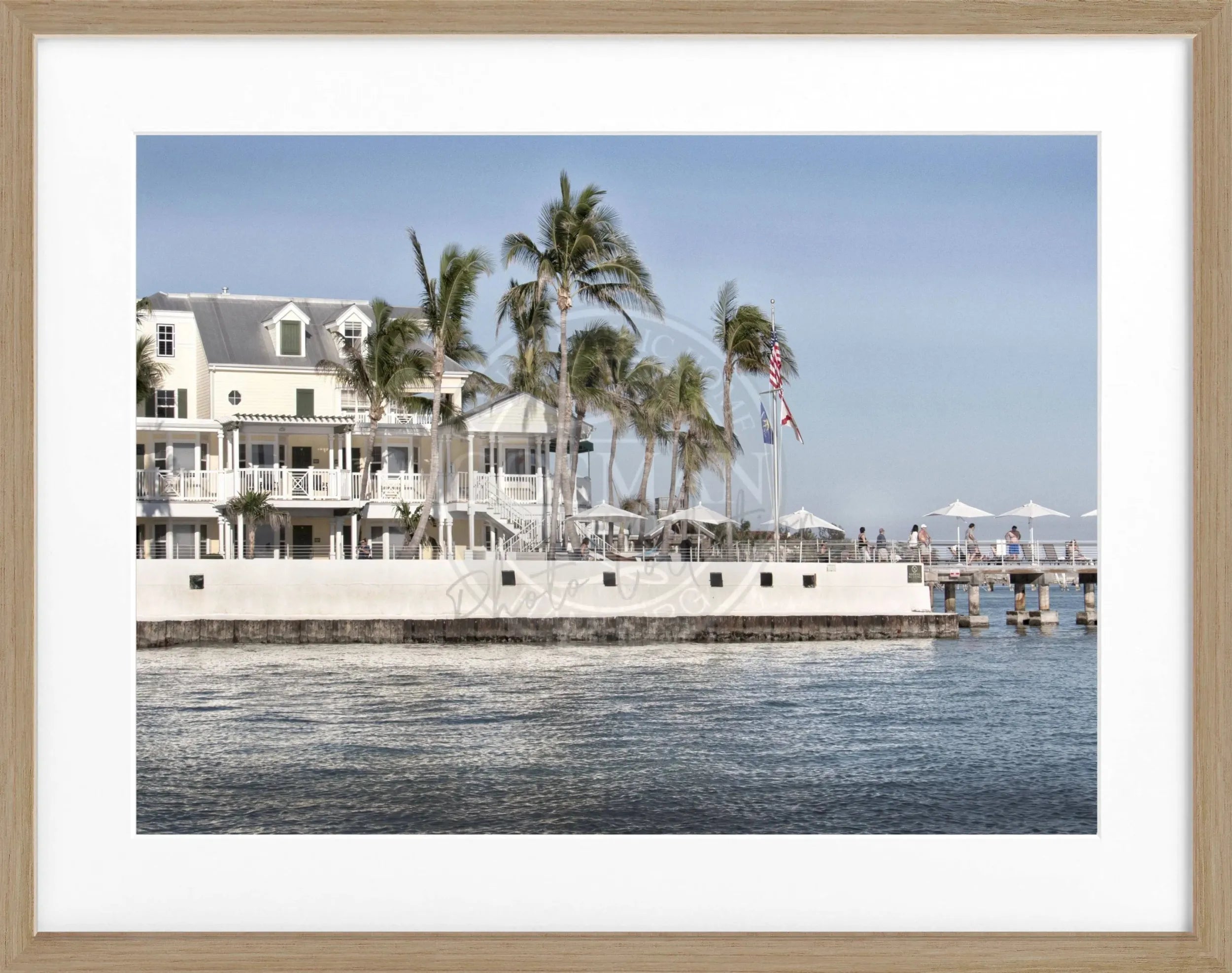 Schwarz-weiß Poster mit Rahmen von Florida Key West, 31x25 cm, von Cosman-Photocollection, dekoratives Wandbild