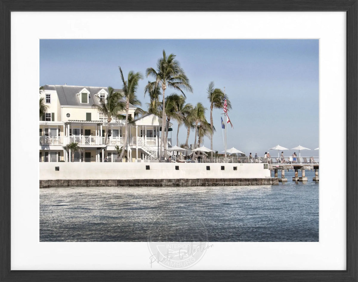 Schwarz-Weiß-Poster mit Rahmen von Cosman-Photocollection, Florida Key West, 31x25 cm, dekoratives Wandbild