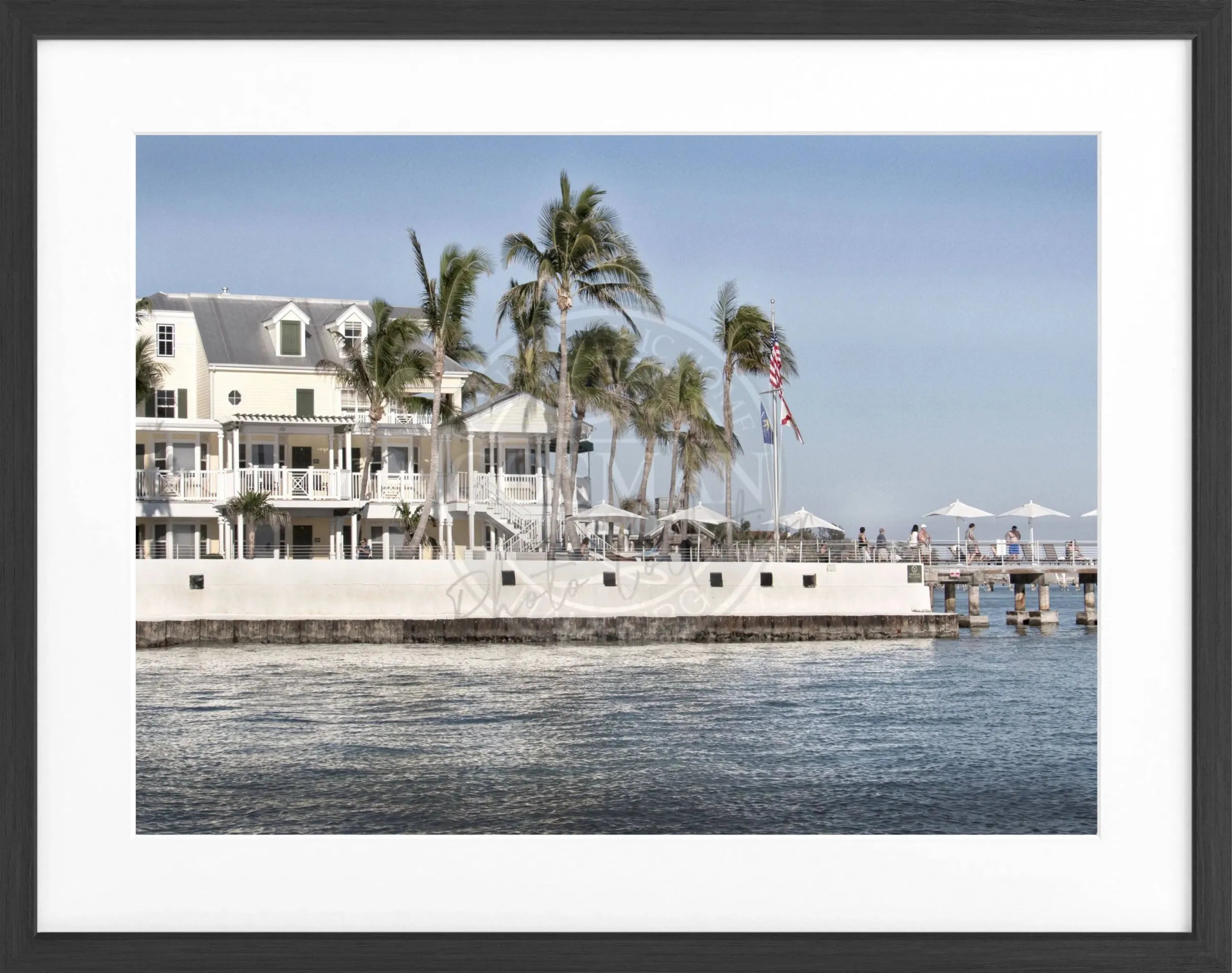 Schwarz-Weiß-Poster mit Rahmen von Cosman-Photocollection, Florida Key West, 31x25 cm, dekoratives Wandbild