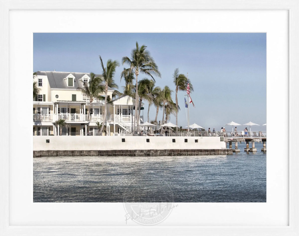 Schwarz-weiß Poster mit Rahmen von Cosman-Photocollection, Florida Key West, 31x25 cm, Motiv, Wanddekoration