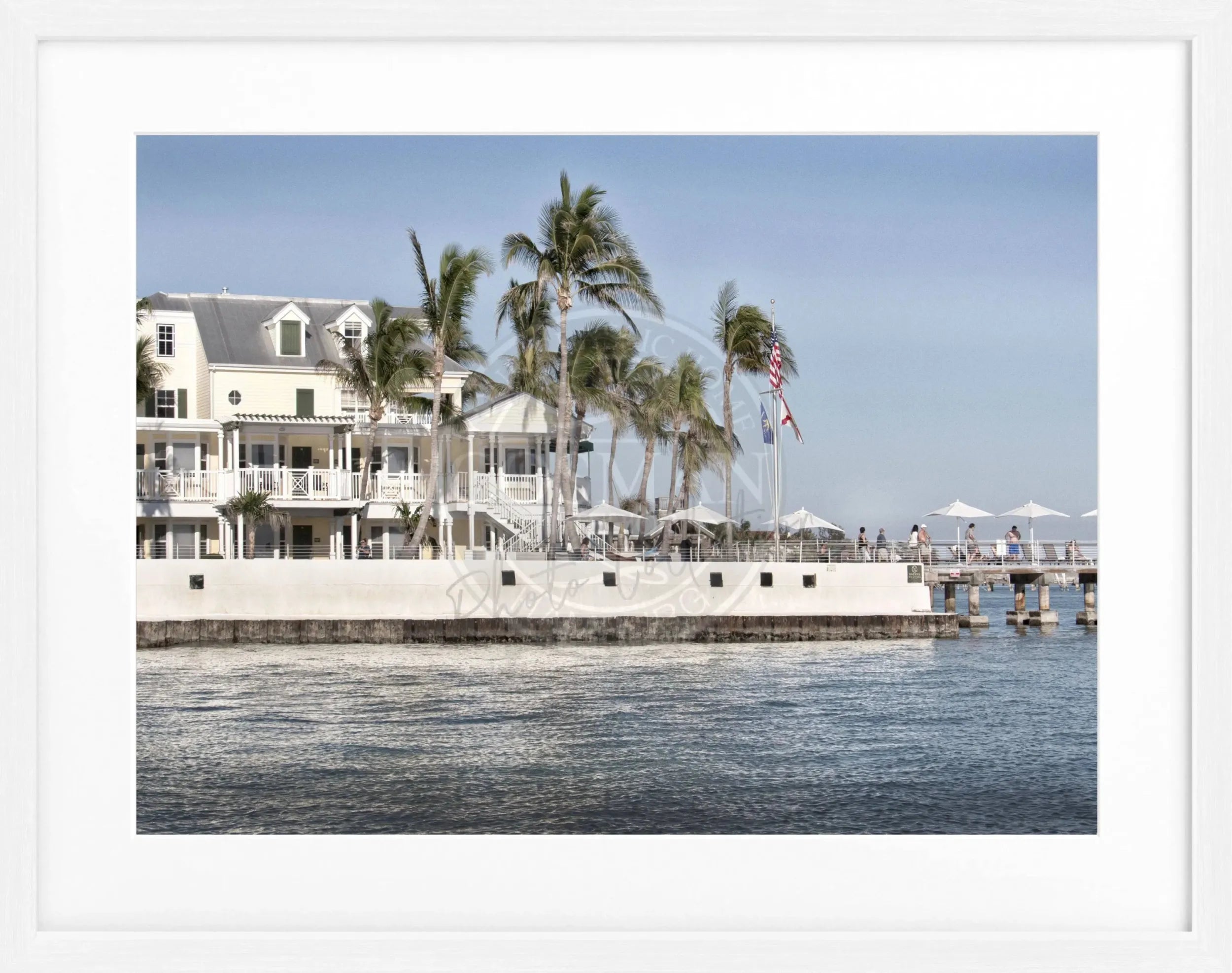 Schwarz-weiß Poster mit Rahmen von Cosman-Photocollection, Florida Key West, 31x25 cm, Motiv, Wanddekoration