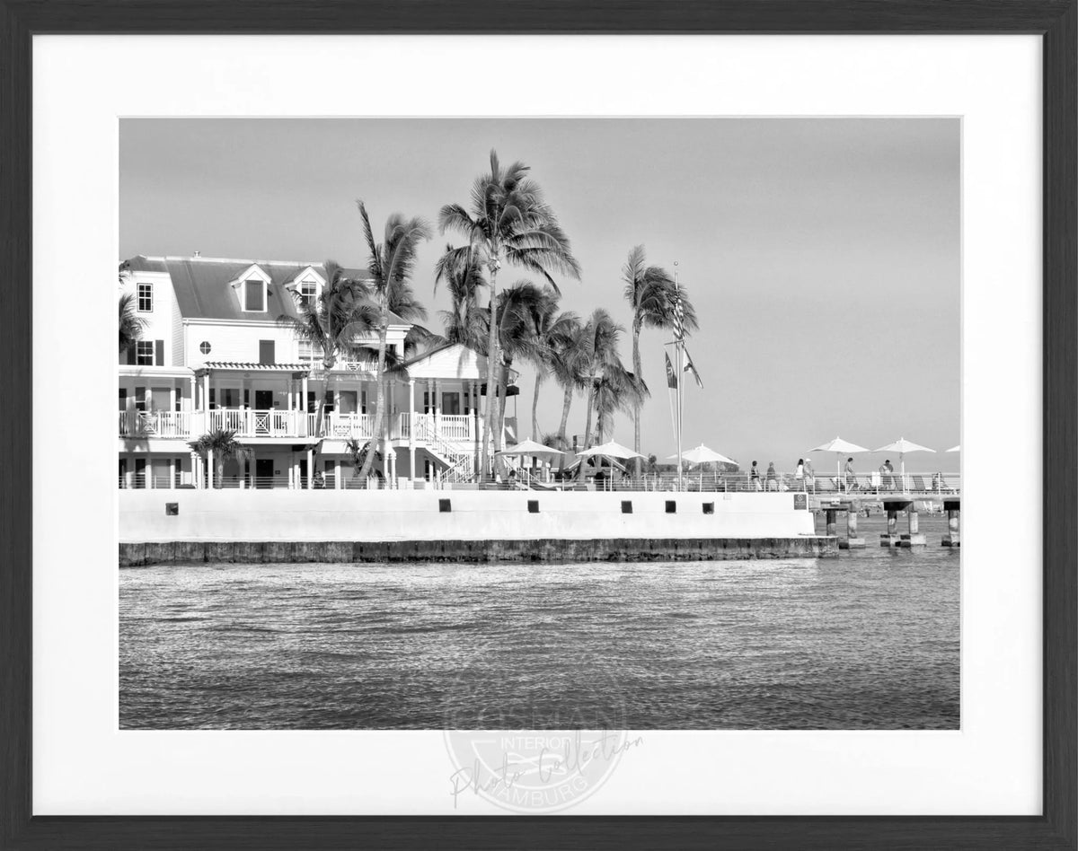Schwarz-weiß Poster mit Rahmen von Cosman-Photocollection, Florida Key West, ca. 31x25 cm, Kunstdruck in eleganter Optik
