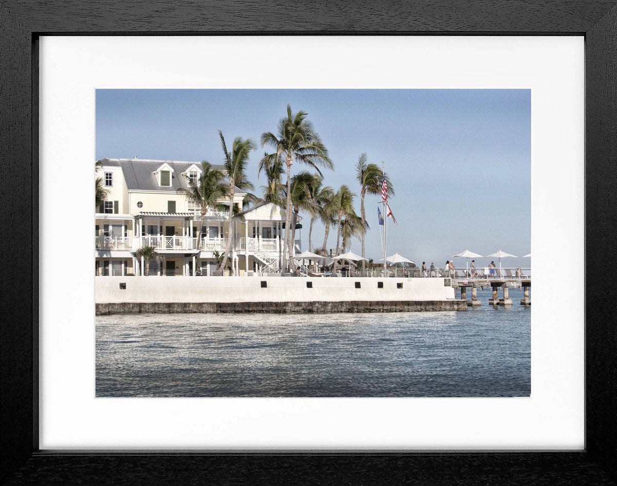 Schwarz-weiß Poster mit Rahmen, Florida Key West Motiv, von Cosman-Photocollection, 31x25 cm, dekoratives Wandbild
