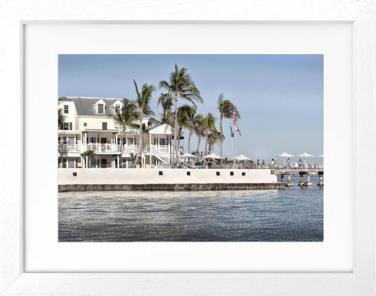 Schwarz-weiß Poster mit Rahmen von Florida Key West, von Cosman-Photocollection, 31x25 cm, Wanddekoration, maritime Atmosphäre