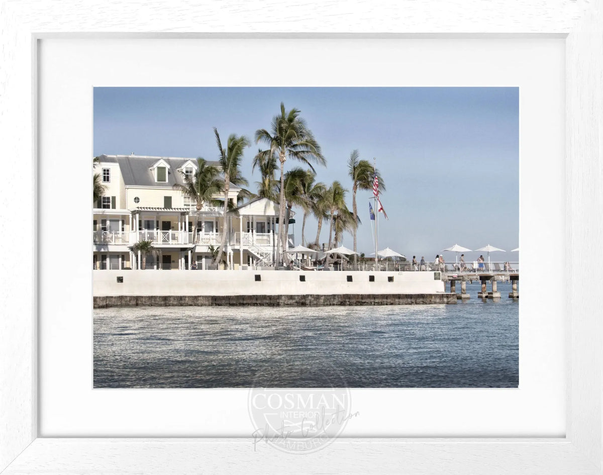 Schwarz-weiß Poster mit Rahmen von Florida Key West, von Cosman-Photocollection, 31x25 cm, Wanddekoration, maritime Atmosphäre