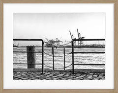 Gerahmte Fotografie Hamburg Hafen Zaun | HH28
