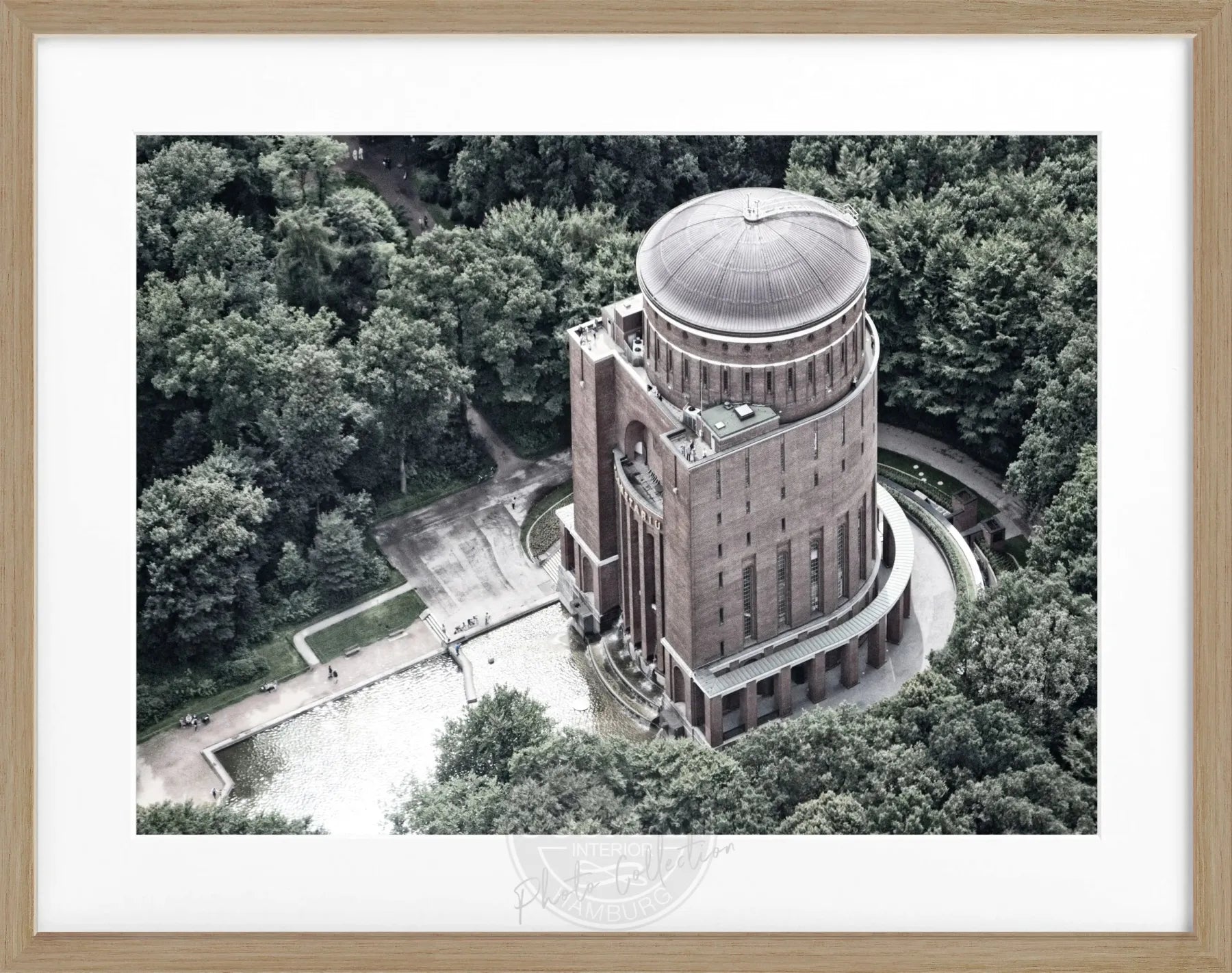 Schwarz-weiß Poster mit Rahmen vom Hamburg Planetarium, Cosman-Photocollection, 31x25cm, dekoratives Wandbild