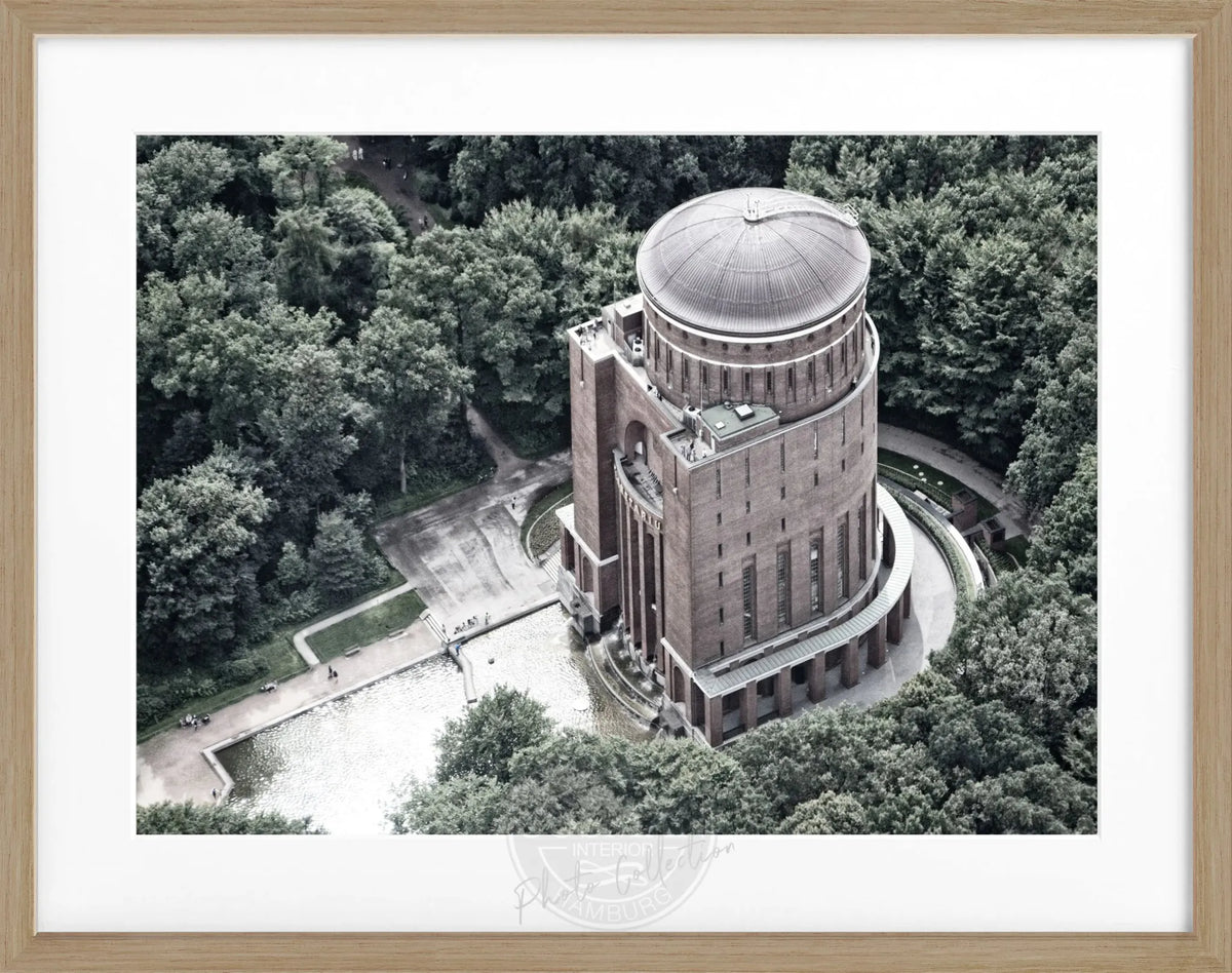 Schwarz-weiß Poster mit Rahmen vom Hamburg Planetarium, Cosman-Photocollection, 31x25cm, dekoratives Wandbild