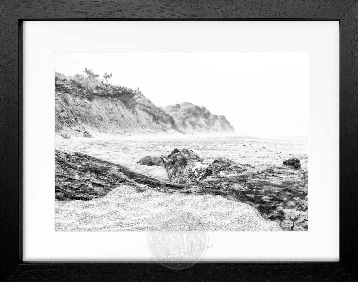 Schwarz-weiß Poster mit Rahmen, Hamptons Long Island ’Beach’, von Cosman-Photocollection, 31x25 cm, Meeresmotiv