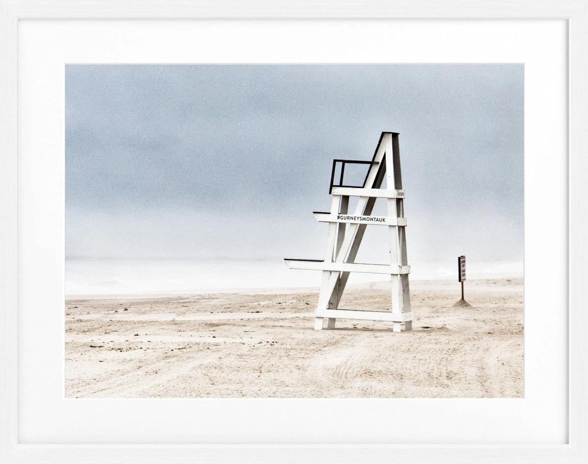 Schwarz-weiß Poster mit Rahmen, Hamptons Long Island ’Beach’ von Cosman-Photocollection, Maße 31x25cm, stilvolle Wanddekoration