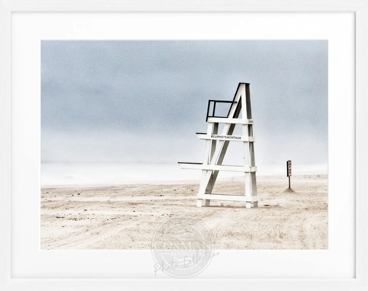Schwarz-weiß Poster mit Rahmen, Hamptons Long Island ’Beach’ von Cosman-Photocollection, Maße 31x25cm, stilvolle Wanddekoration