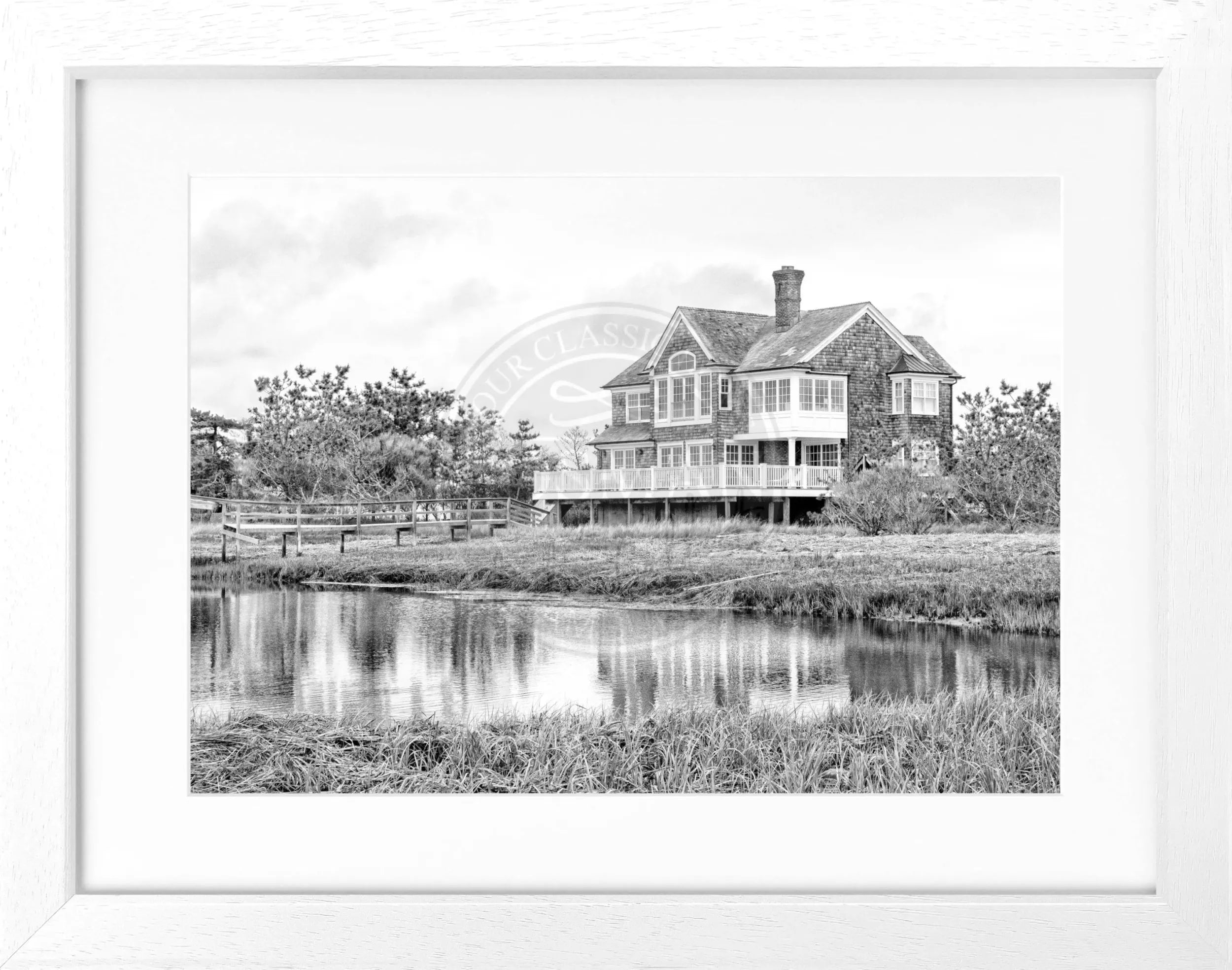 Poster mit Rahmen Hamptons Long Island ’Beach House’ HM19 by Cosman-Photocollection