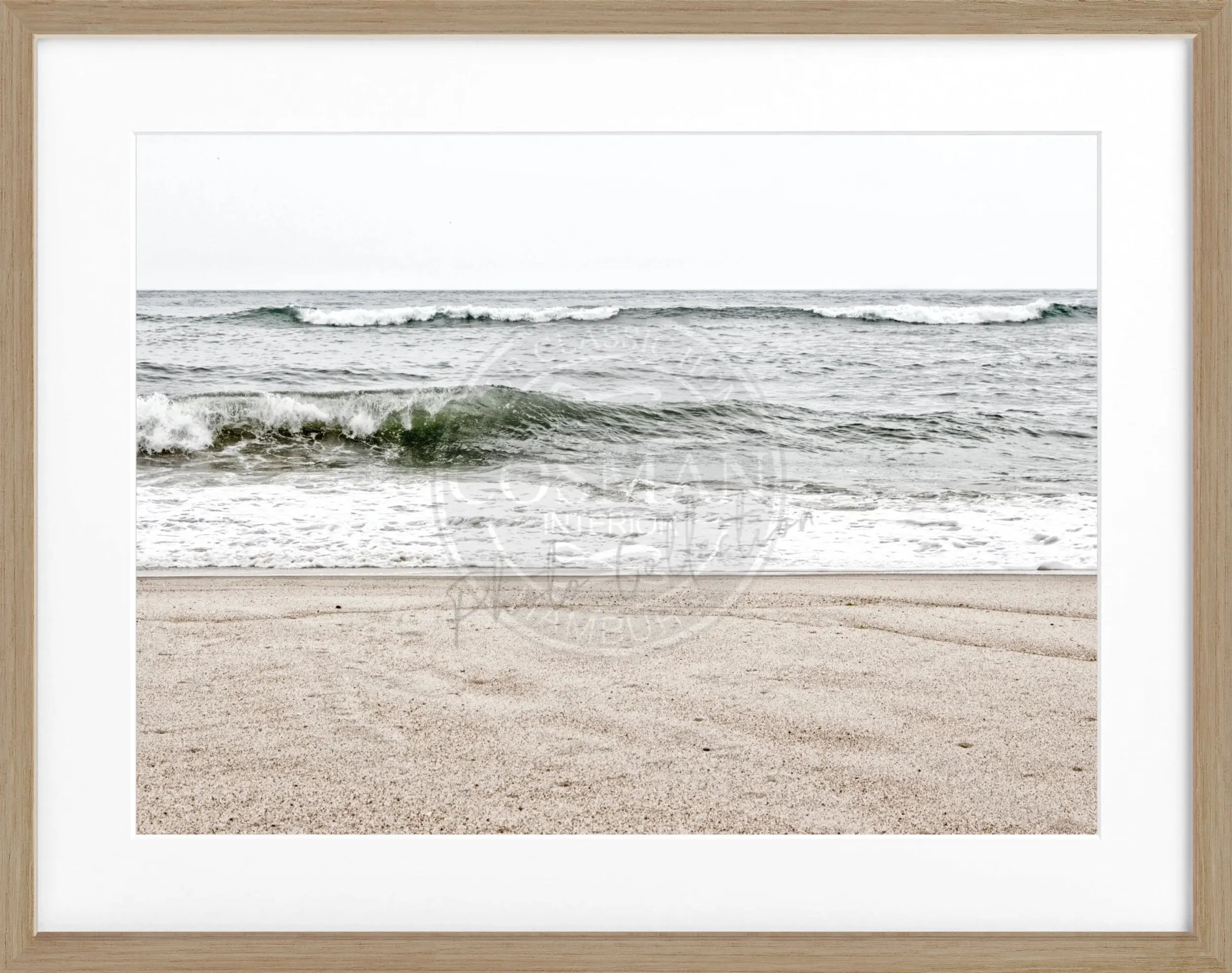 Schwarz-weiß Poster mit Rahmen, Hamptons Long Island ’Ocean’ von Cosman-Photocollection, 31x25 cm, Maritime Fotografie