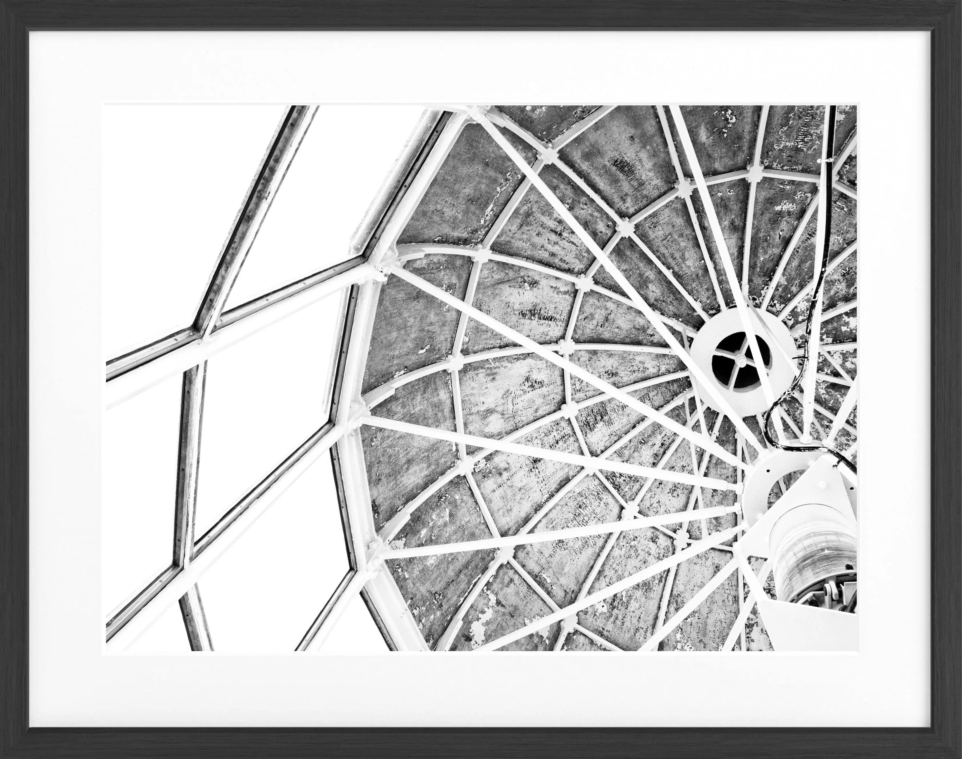 Schwarz-weiß Poster mit Rahmen, Hamptons Montauk Lighthouse Motiv, von Cosman-Photocollection, 31x25 cm