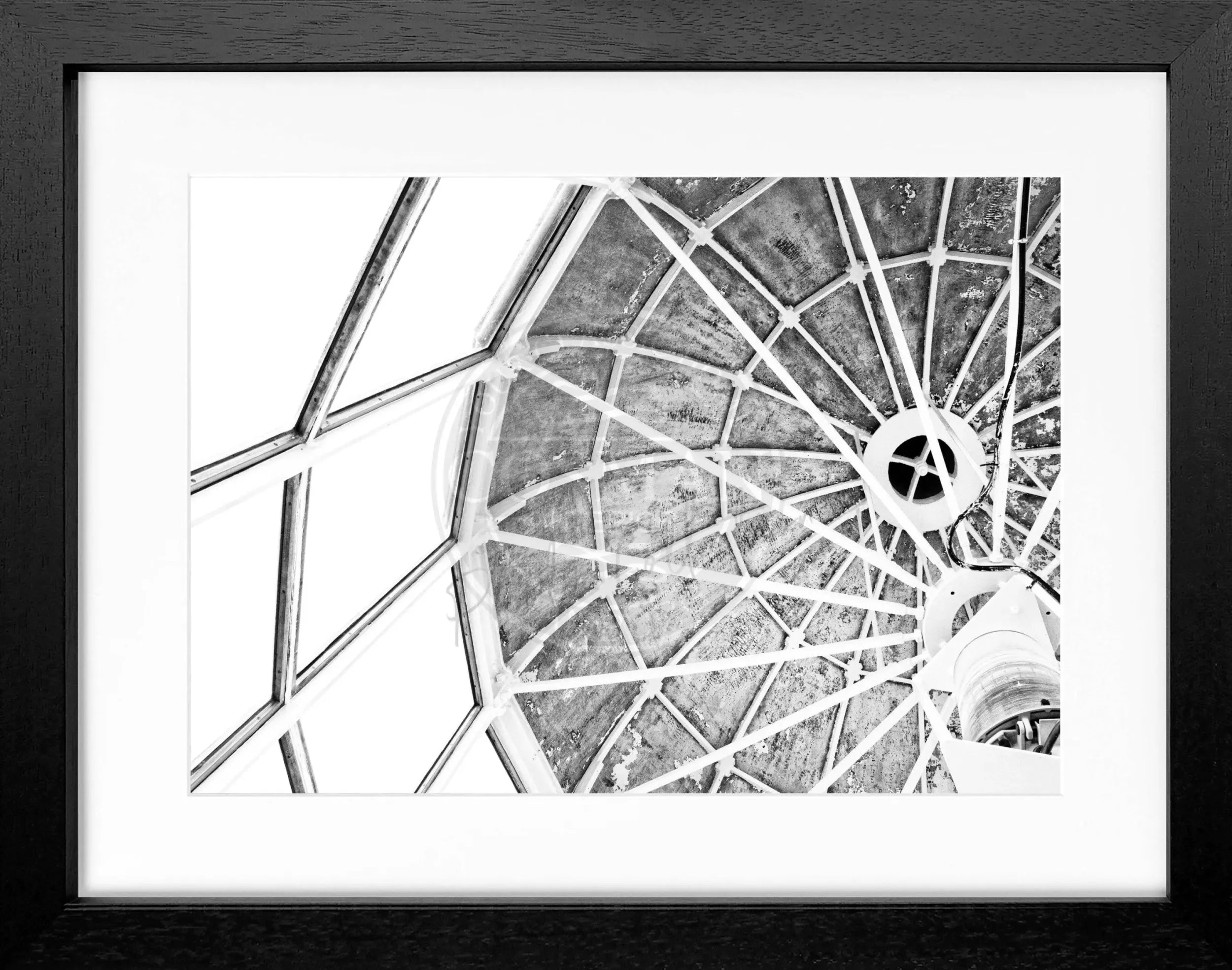 Schwarz-weißer Poster mit Rahmen, Hamptons Montauk Lighthouse, von Cosman-Photocollection, 31x25 cm, Wanddekoration