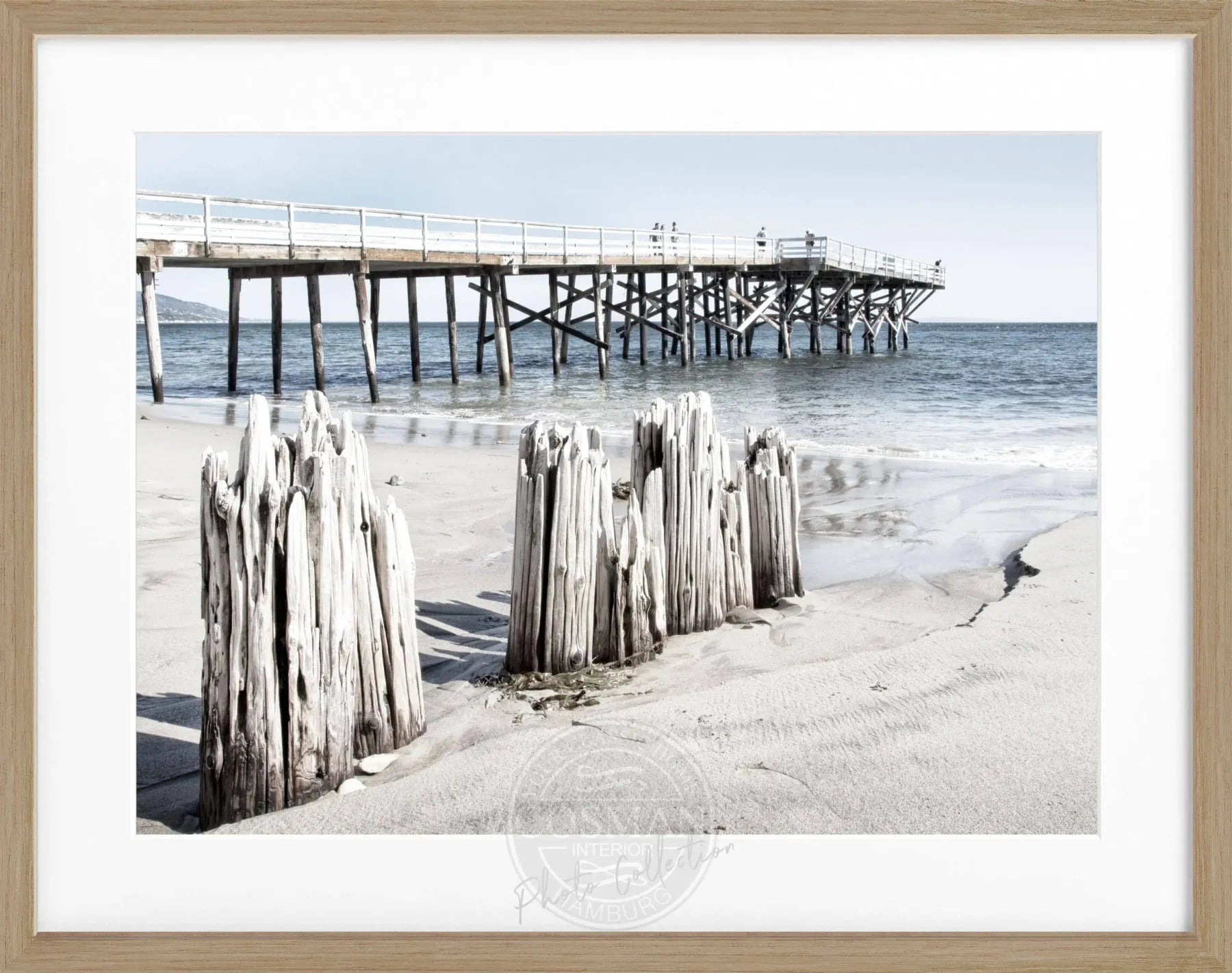 Schwarz-weißes Poster mit Rahmen, Kalifornien Malibu Beach, von Cosman-Photocollection, 31x25 cm, inspirierende Meereslandschaft