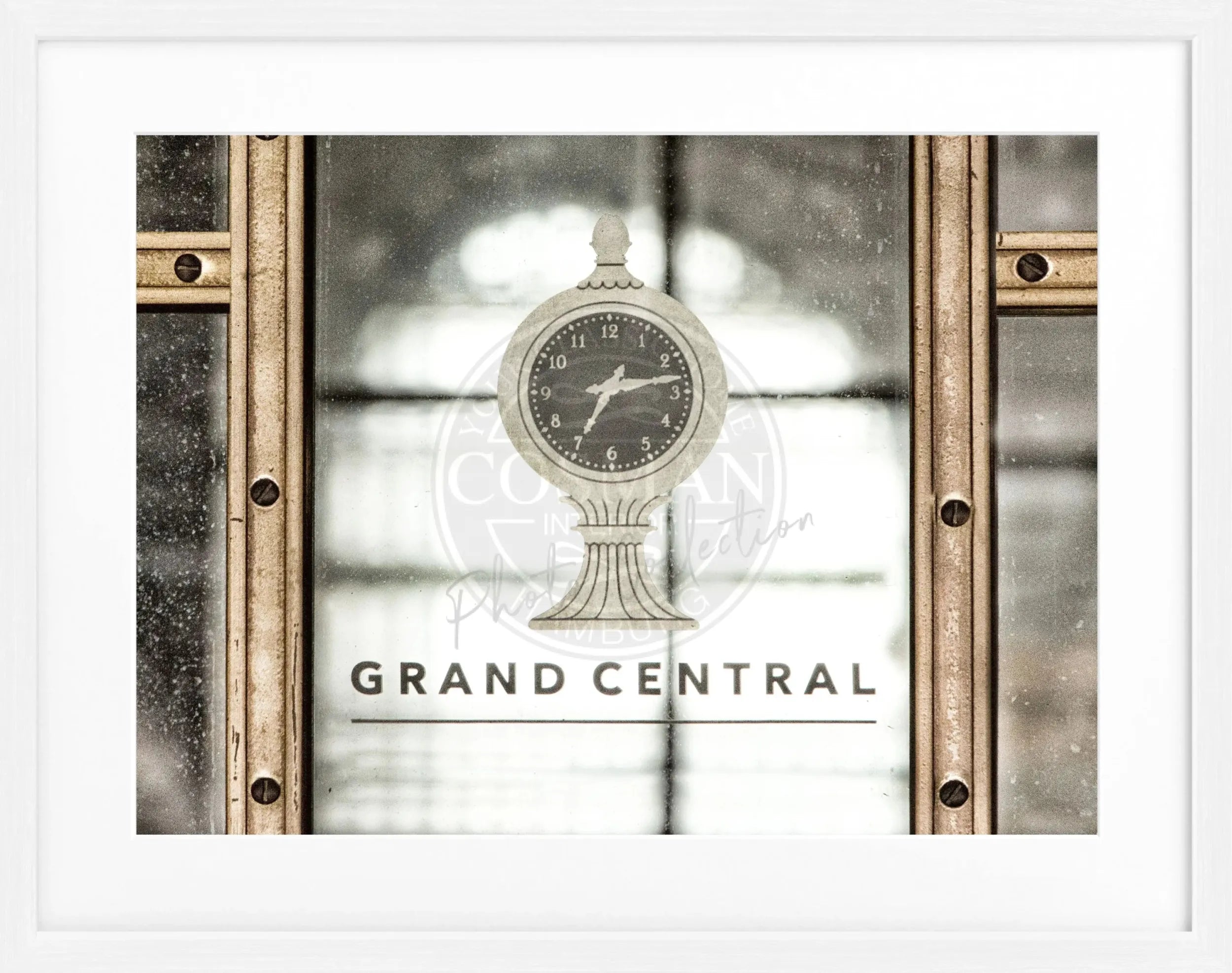 Schwarz-weiß Poster mit Rahmen von Cosman-Photocollection, Motiv der New York Central Station, 31x25cm, Wanddekoration