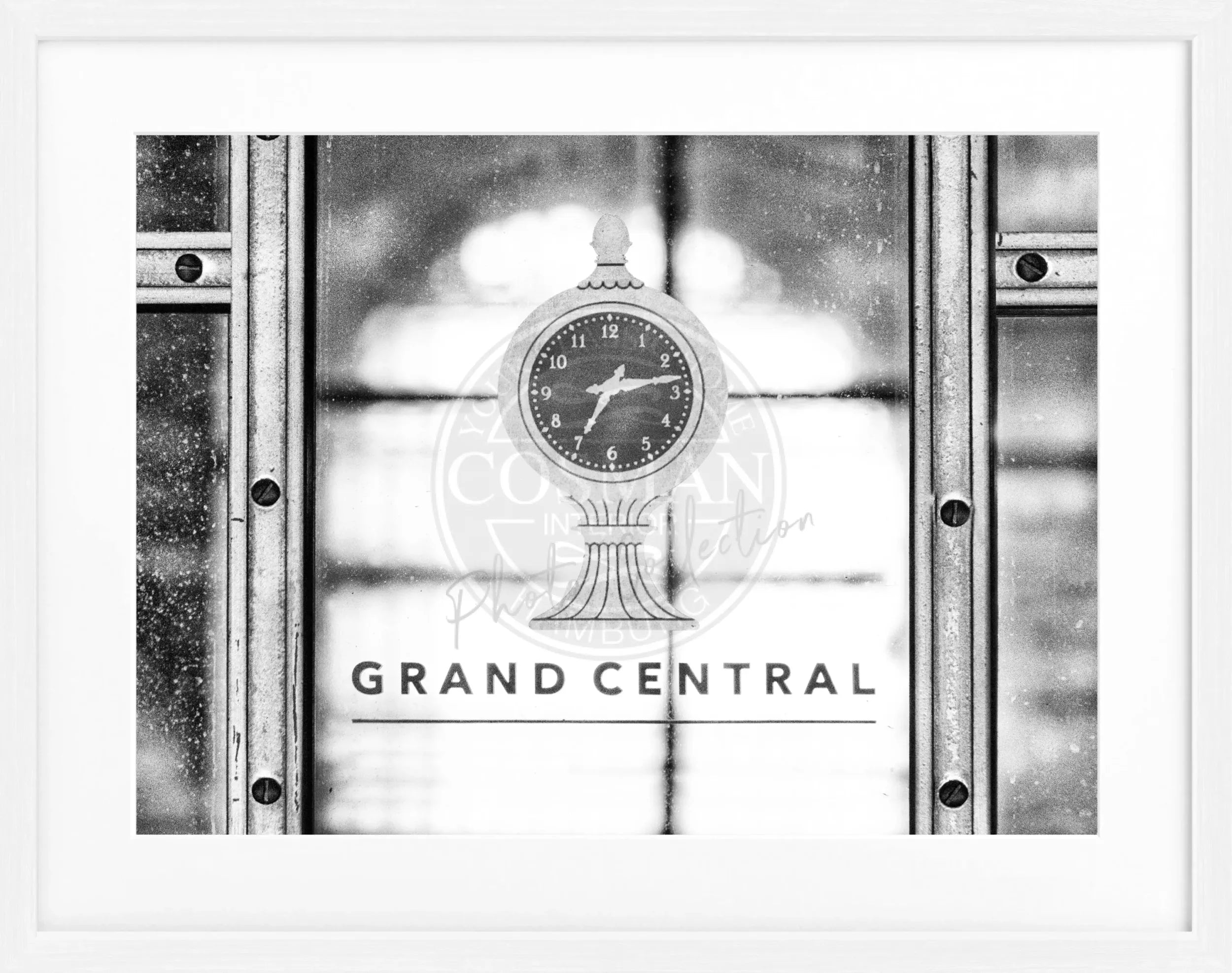 Schwarz-weiß Poster mit Rahmen von Cosman-Photocollection, Motiv der New York Central Station, 31x25cm, urbanes Stadtbild