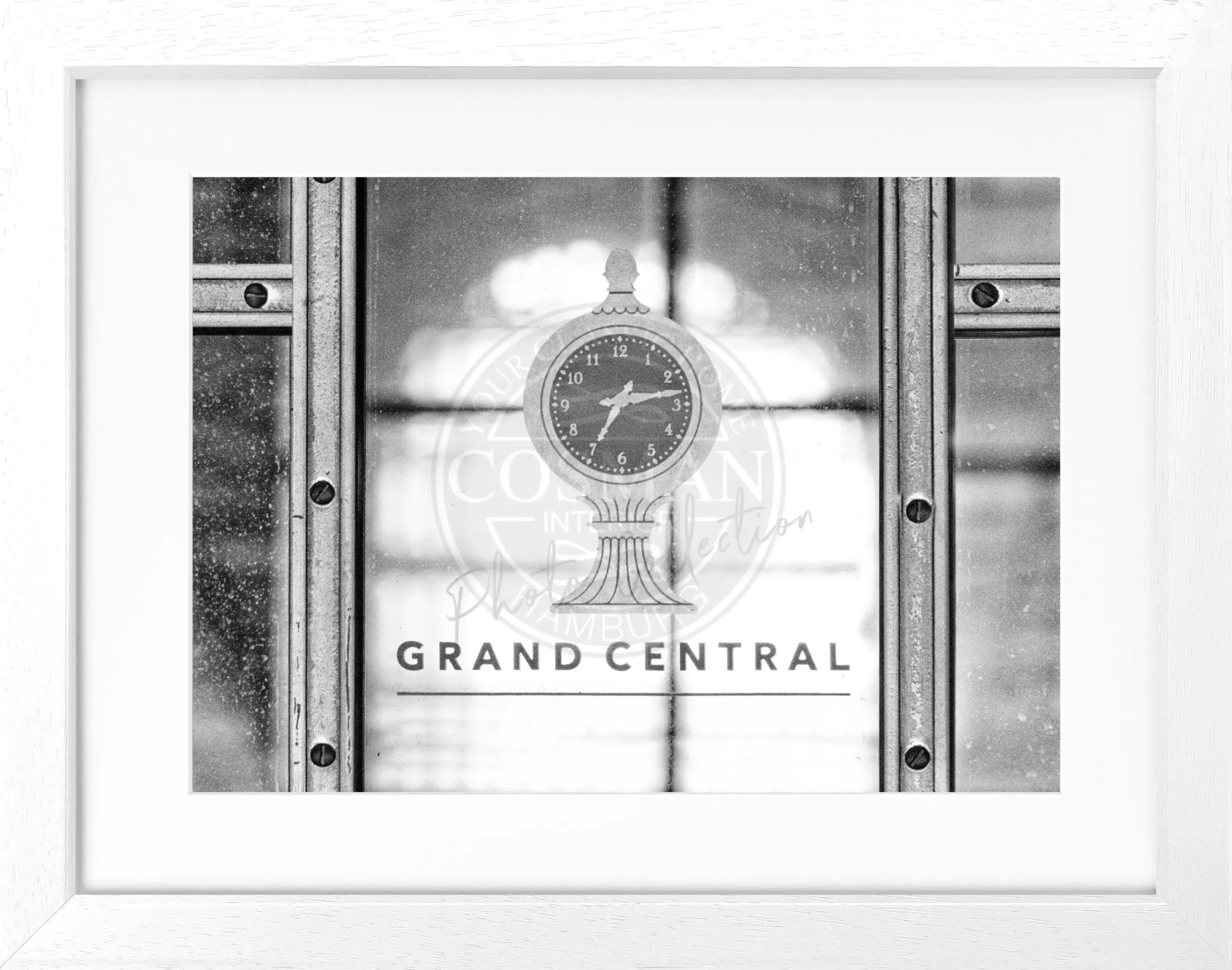 Schwarz-weiß Poster mit Rahmen von Cosman-Photocollection, New York Central Station, 31x25cm, dekoratives Wandbild