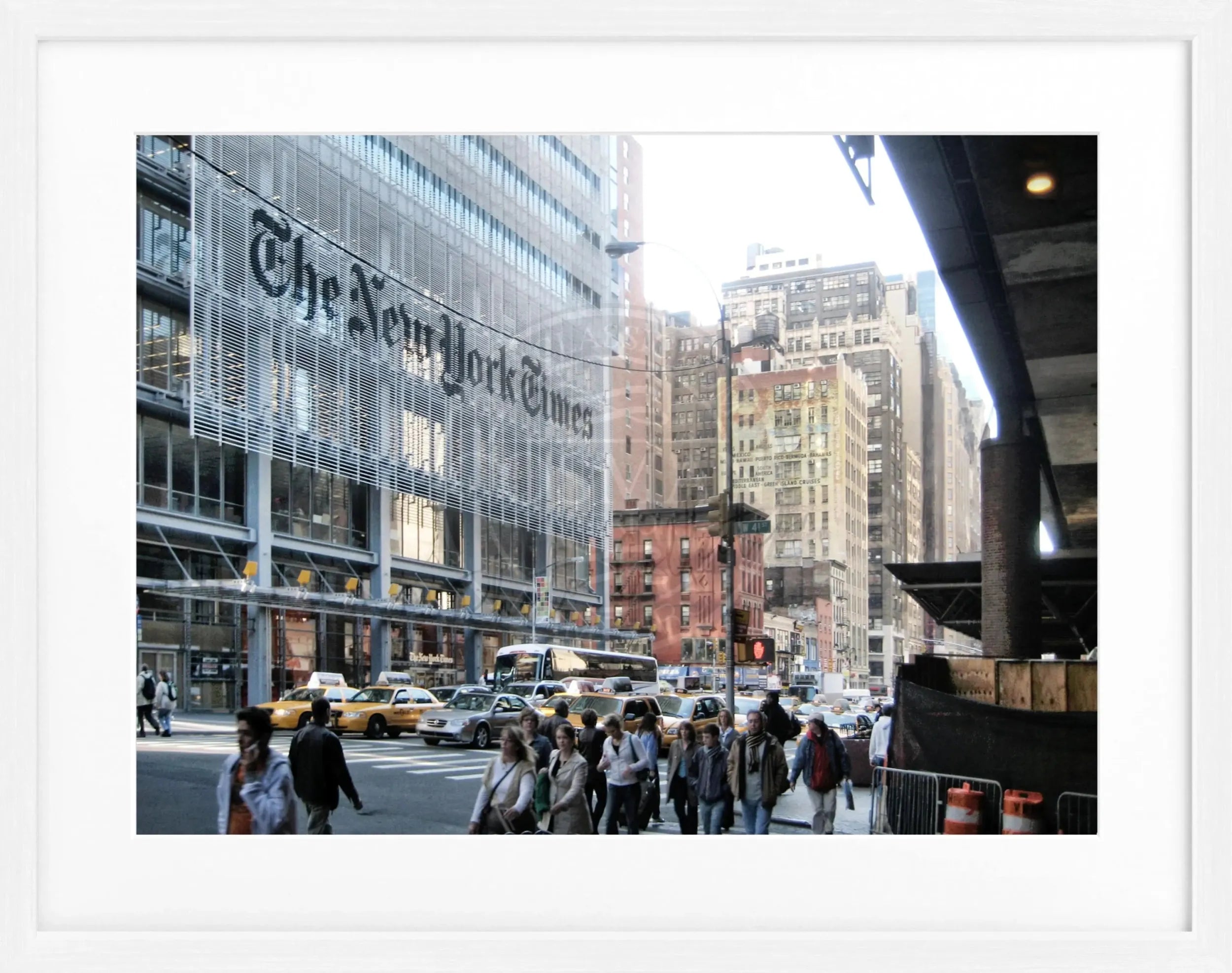 Schwarz-weiß Poster mit Rahmen, New York City Motiv, von Cosman-Photocollection, 31x25 cm, stilvolle Wanddekoration