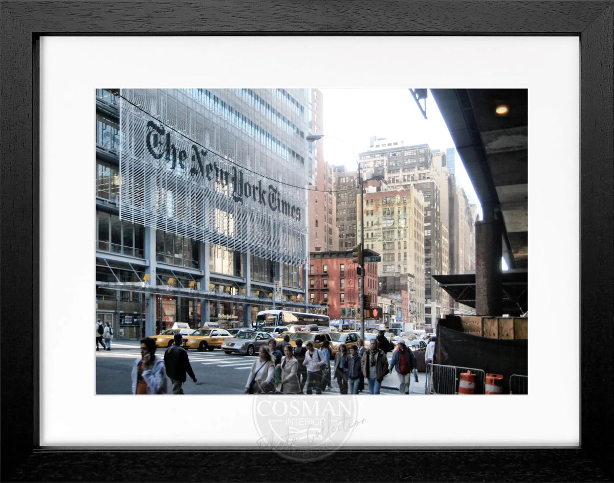 Schwarz-weiß Poster mit Rahmen, New York Times Motiv, von Cosman-Photocollection, 31x25 cm, ideal für Wanddekoration