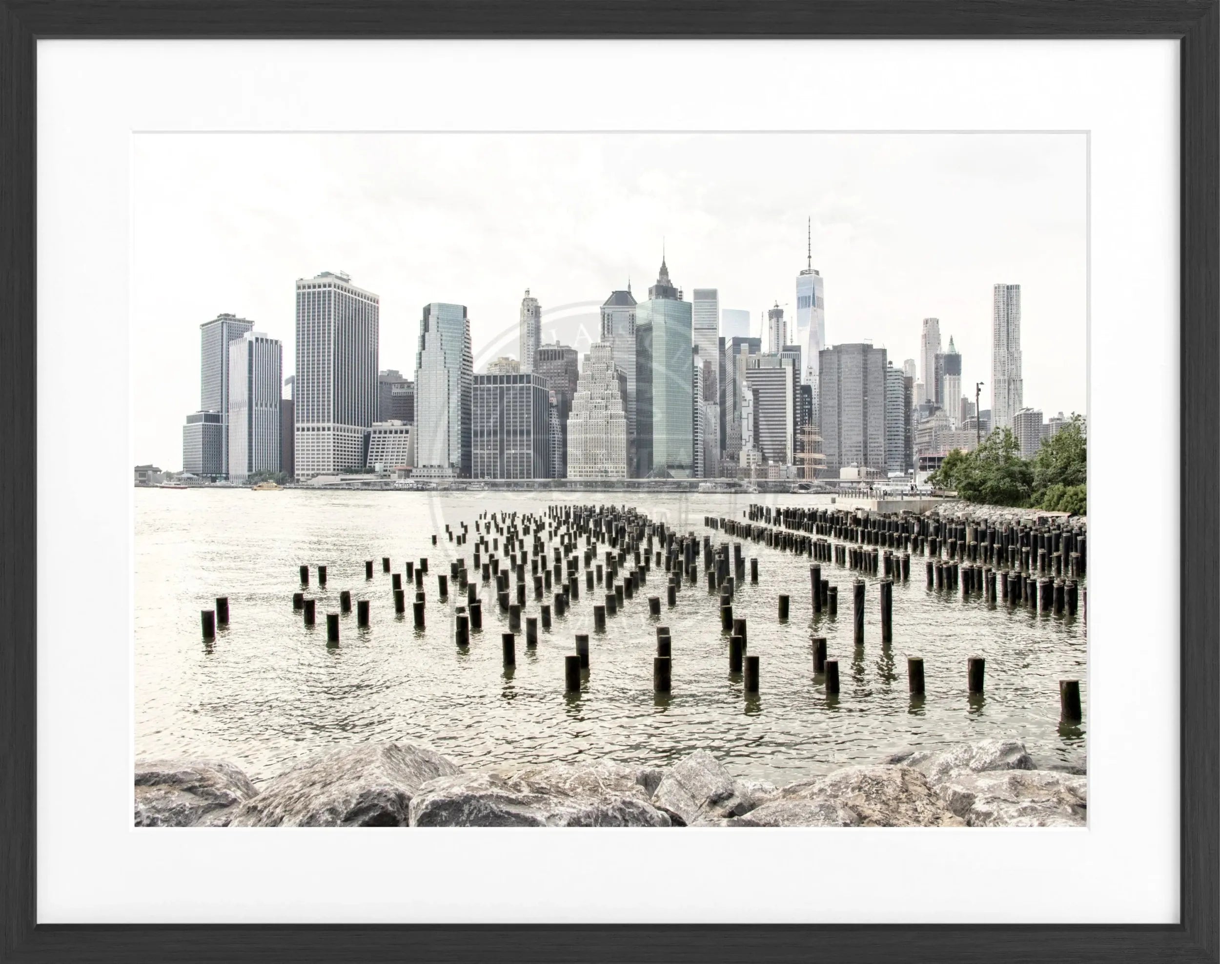 Schwarz-weiß Poster mit Rahmen von New York NY108, 31x25 cm, von Cosman-Photocollection, Wandkunst für das Zuhause