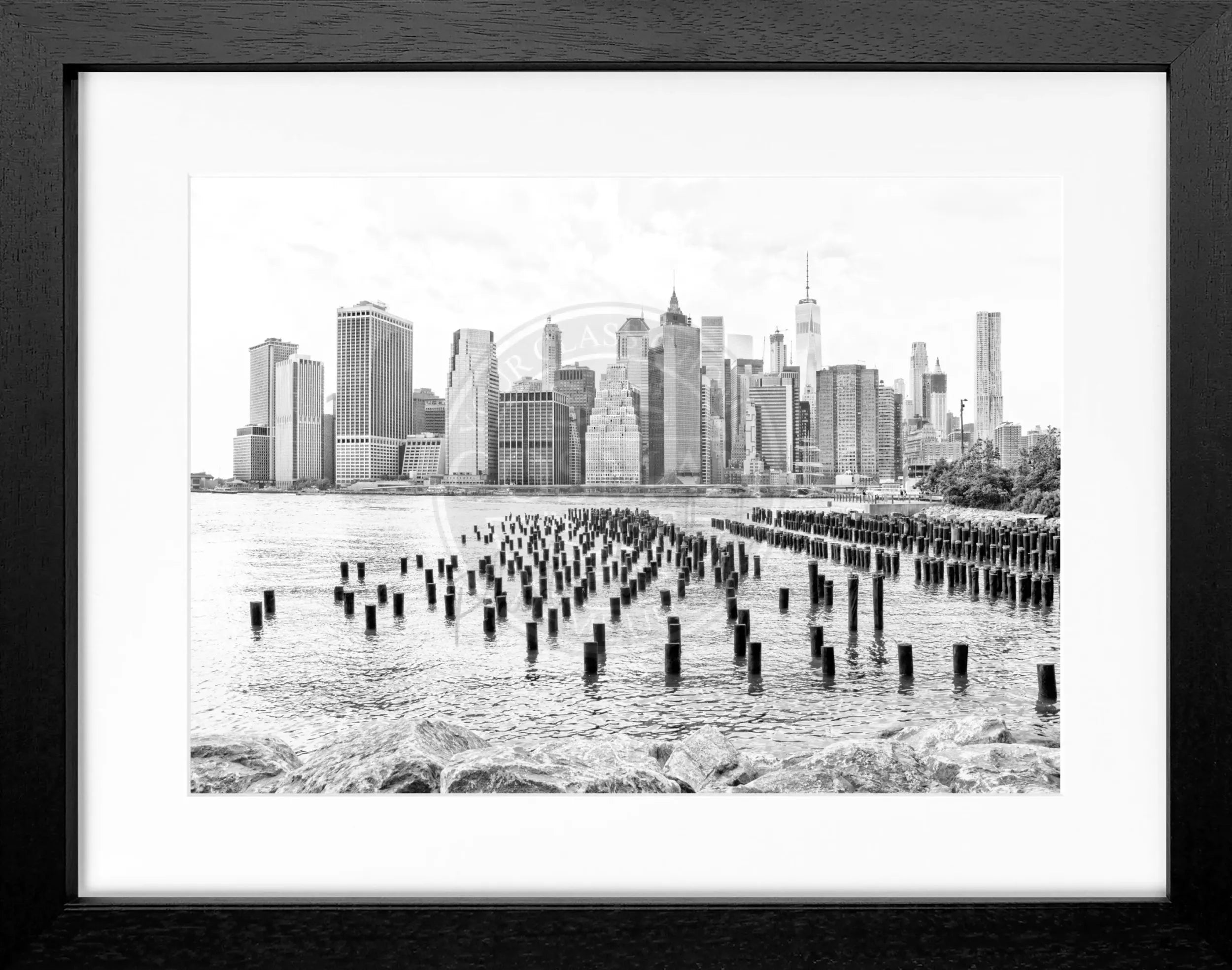 Schwarz-weiß Poster mit Rahmen, New York NY108, von Cosman-Photocollection, 31x25cm, urbanes Stadtmotiv