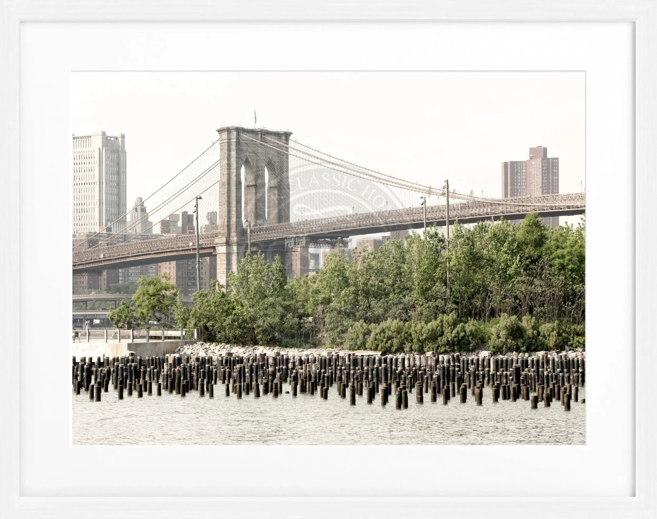 Schwarz-weiß Poster mit Rahmen von New York NY122, 31cm x 25cm, von Cosman-Photocollection, Wanddekoration für Stadtliebhaber