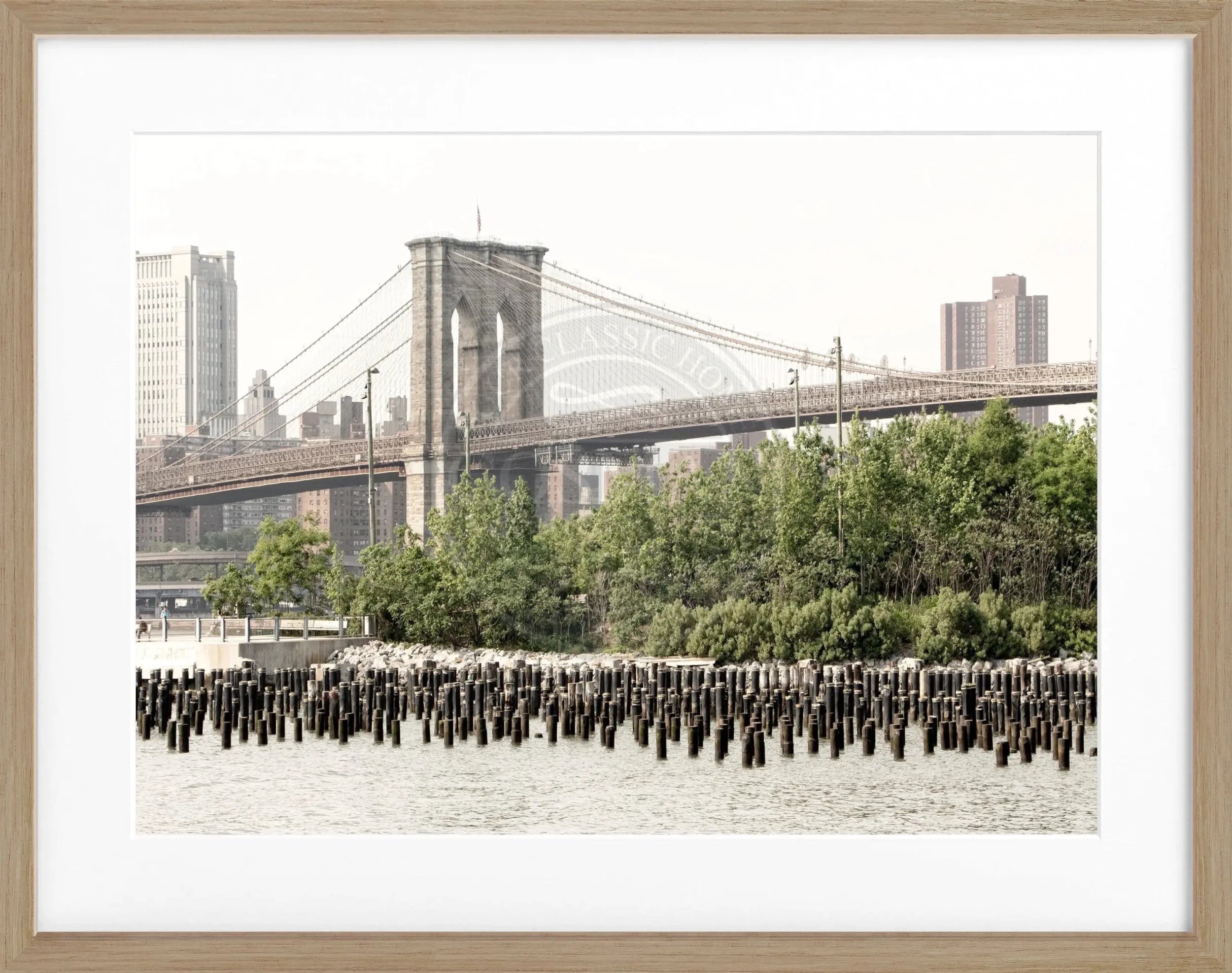 Schwarz-weiß Poster mit Rahmen von New York NY122, 31x25cm, von Cosman-Photocollection, Wanddekoration im urbanen Stil
