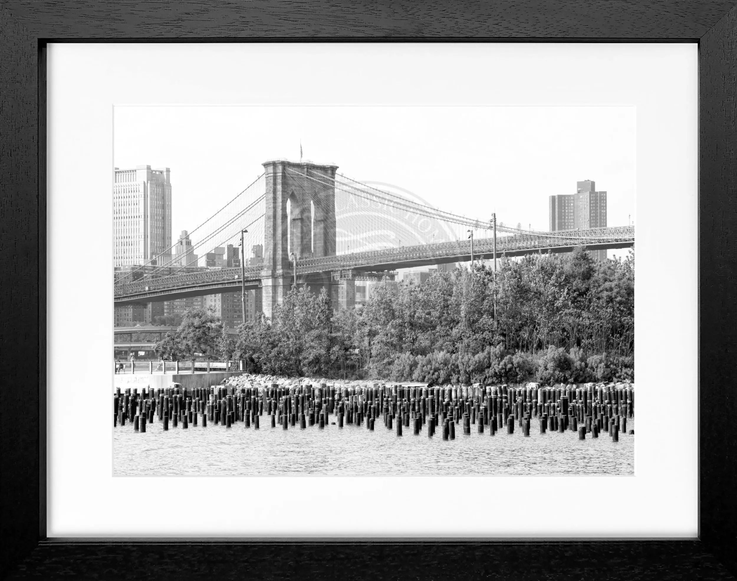 Schwarz-weiß Poster mit Rahmen von Cosman-Photocollection, New York NY122, 31cm x 25cm, Stadtmotiv, Wanddekoration