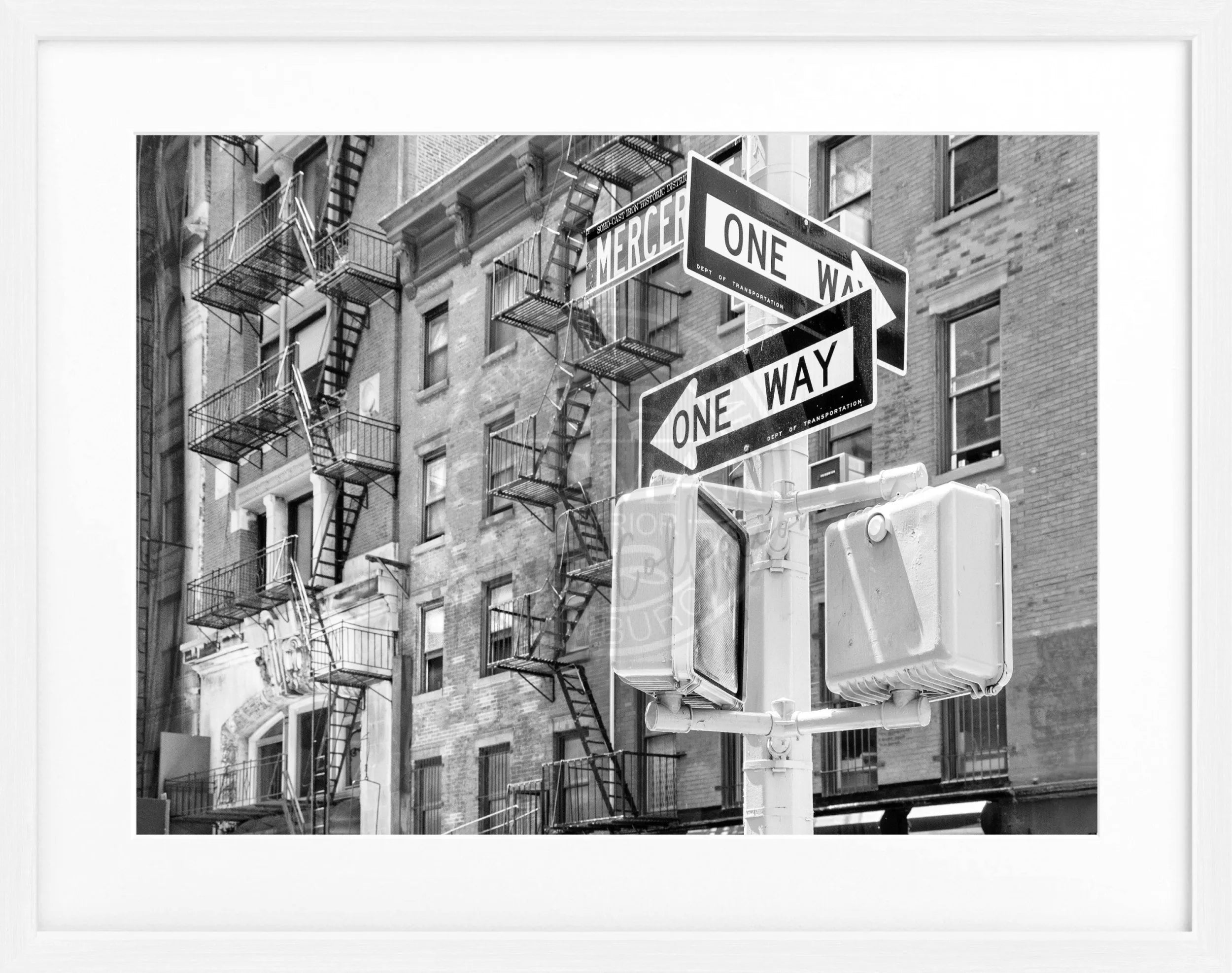 Schwarz-weiß Poster mit Rahmen, New York NY82, von Cosman-Photocollection, 31x25cm, modernes Stadtmotiv