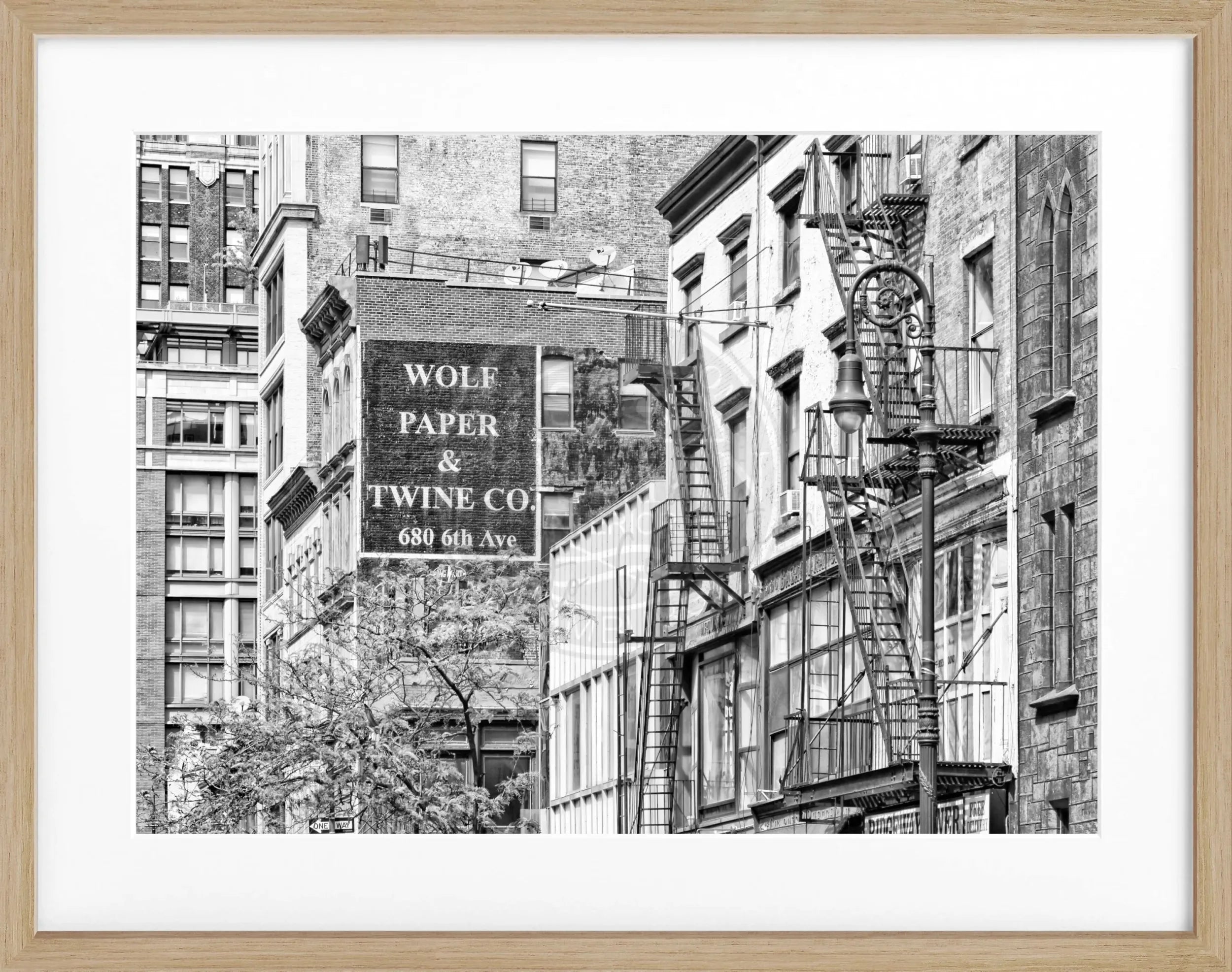 Schwarz-weiß Poster mit Rahmen von New York NY91, 31x25 cm, von Cosman-Photocollection, Wanddekoration mit Stadtmotiv