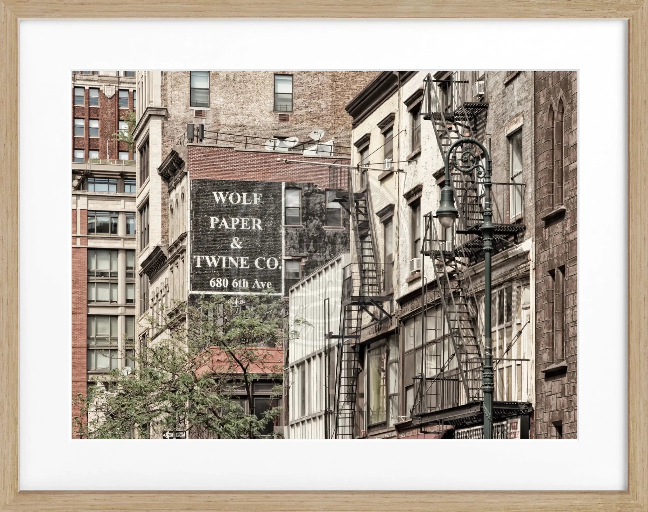 Schwarz-weiß Poster mit Rahmen von Cosman-Photocollection, New York NY91, 31x25cm, dekoratives Wandbild