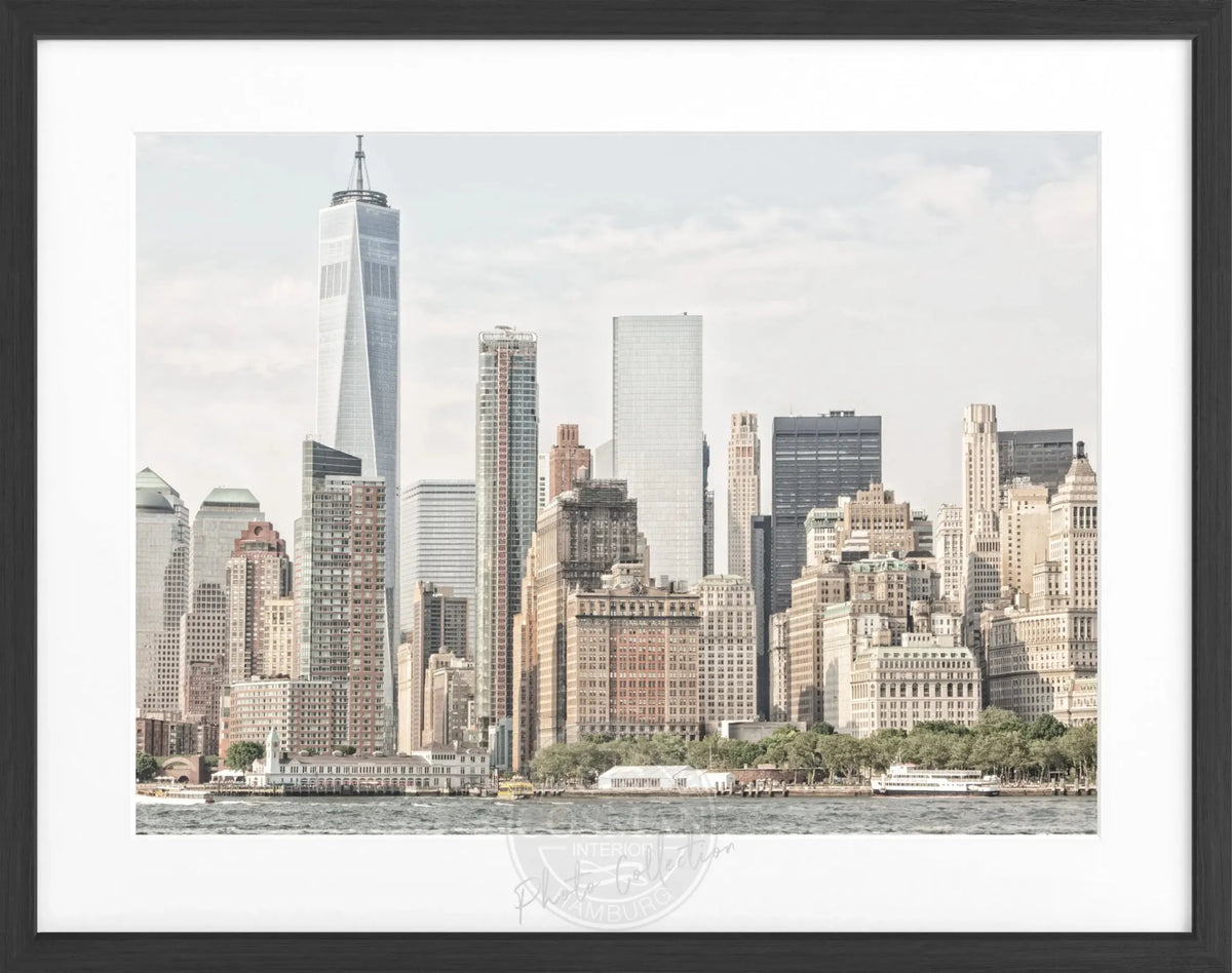 Schwarz-weiß Poster mit Rahmen von Cosman-Photocollection, New York Skyline, 31x25 cm, Wanddekoration für Stadtliebhaber
