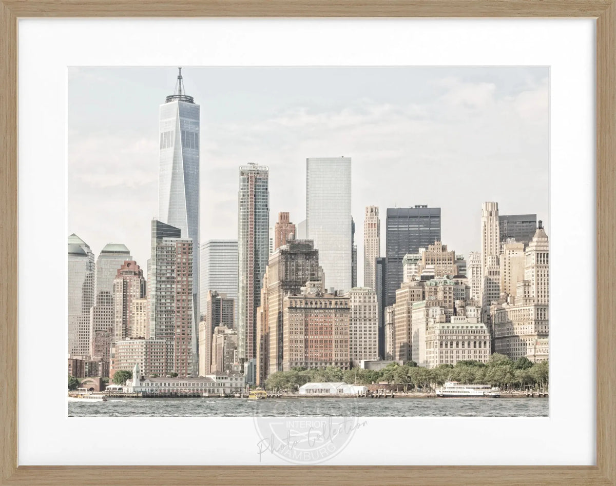 Schwarz-weißer Poster mit Rahmen von Cosman-Photocollection, New York Skyline, 31x25 cm, modernes Wandbild.
