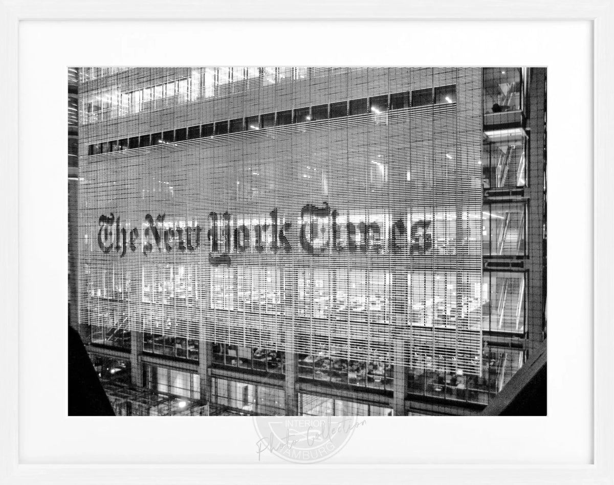 Schwarz-weiß Poster mit Rahmen von Cosman-Photocollection, New York Times NY98, 31x25 cm, modernes Wandbild