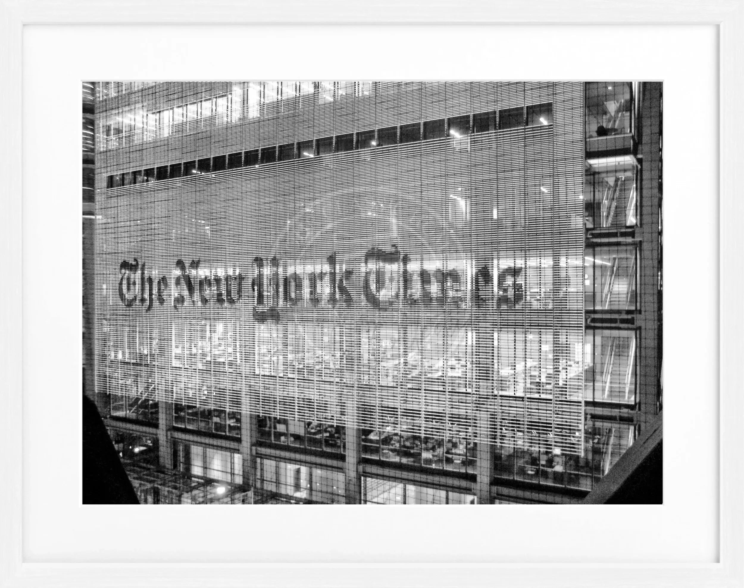 Schwarz-weiß Poster mit Rahmen von Cosman-Photocollection, New York Times NY98, 31x25 cm, modernes Wandbild
