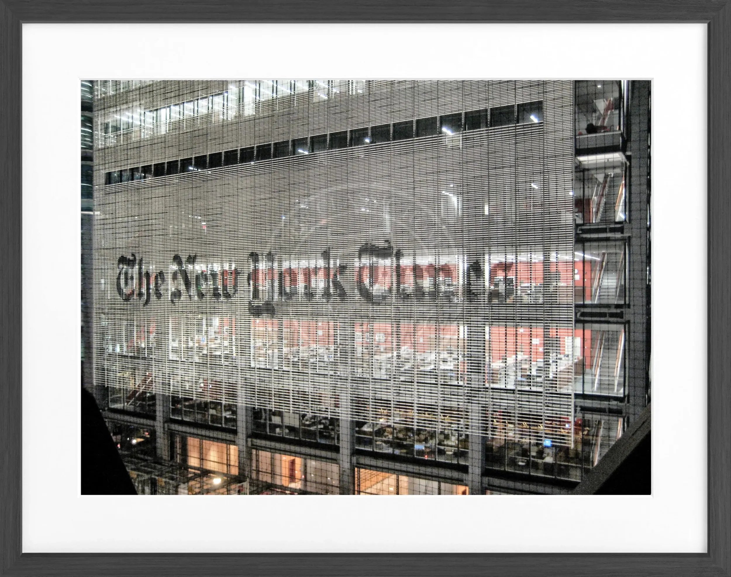 Schwarzes und weißes Poster mit Rahmen, New York Times NY98, von Cosman-Photocollection, 31x25 cm, Wanddekoration