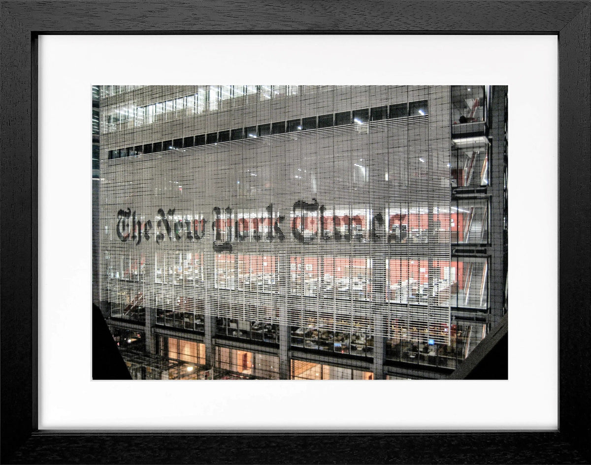 Schwarz-weiß Poster mit Rahmen von Cosman-Photocollection, New York Times NY98, 31x25 cm, modernes Wandbild