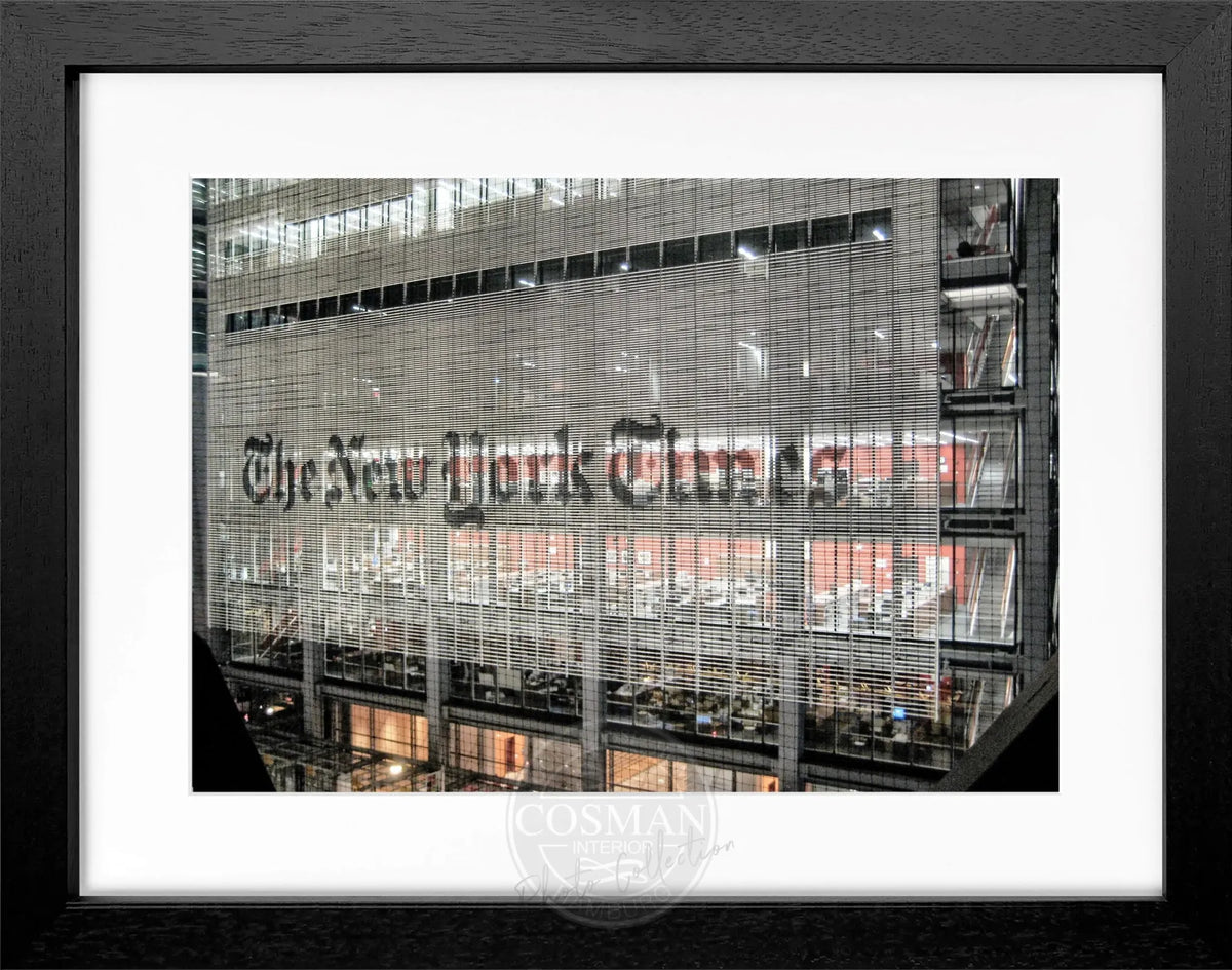 Schwarz-weiß Poster mit Rahmen von Cosman-Photocollection, New York Times NY98, 31x25 cm, modernes Wandbild