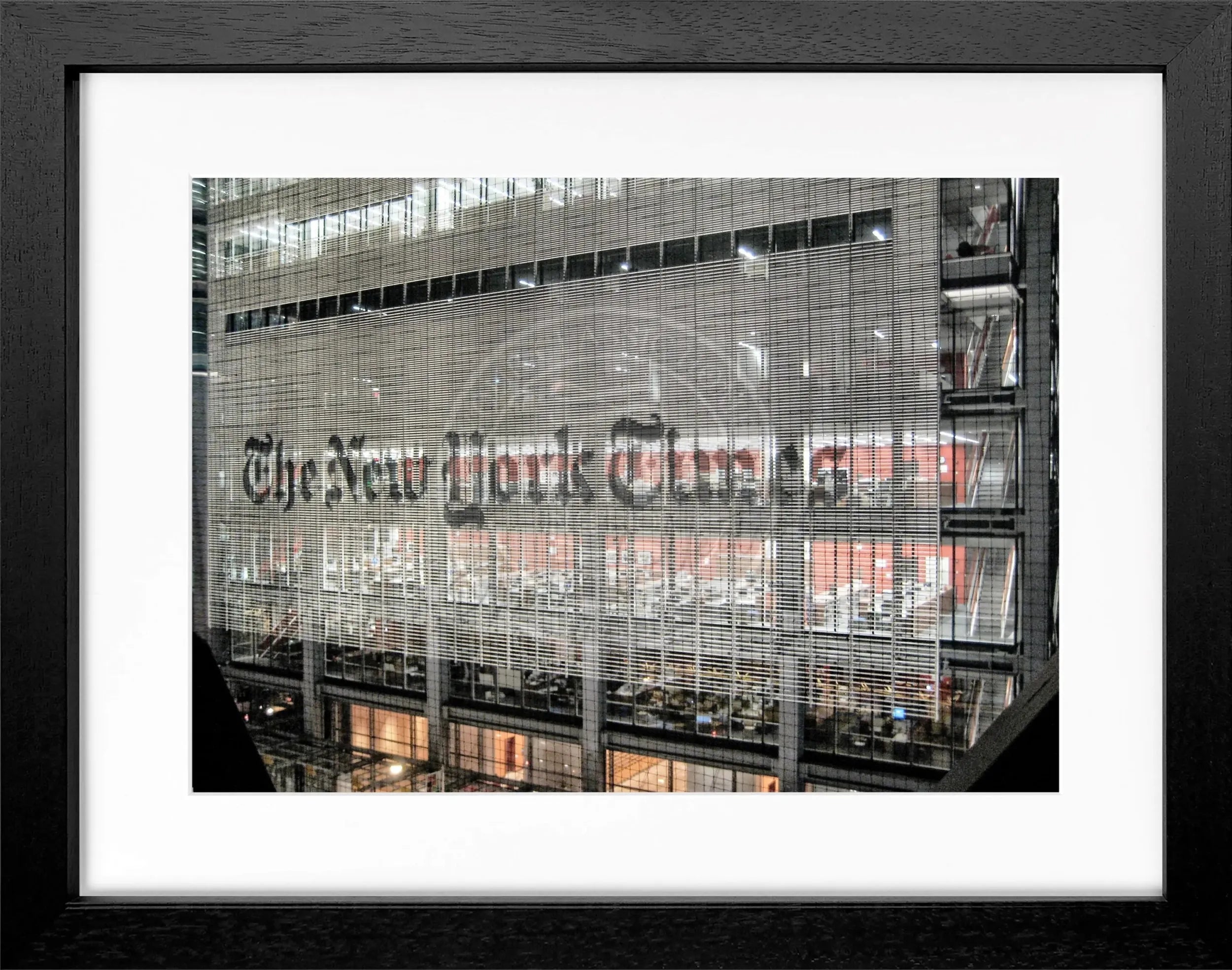 Schwarz-weiß Poster mit Rahmen von Cosman-Photocollection, New York Times NY98, 31x25 cm, modernes Wandbild