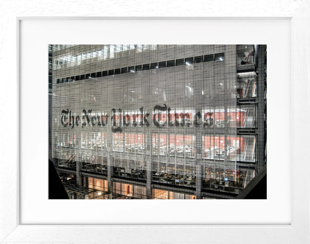 Schwarz-weiß Poster mit Rahmen von Cosman-Photocollection, New York Times NY98, Motiv, 31x25 cm, stilvolle Wanddekoration