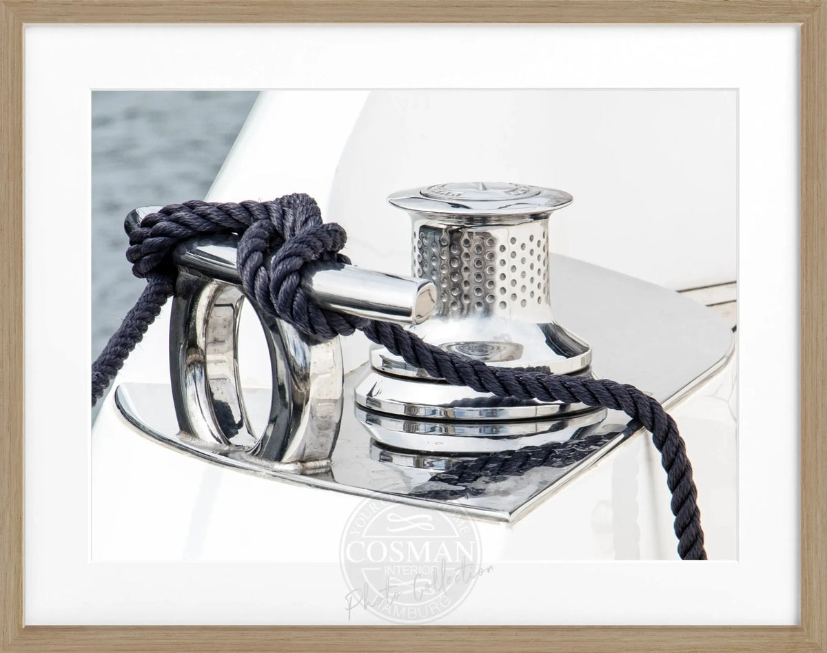 Schwarz-weiß Poster mit Rahmen 'Sailing' von Cosman-Photocollection, 31x25cm, Motiv von Saint Tropez.