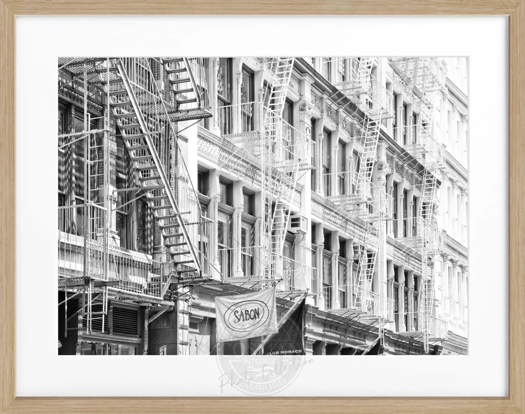 Schwarz-weiß Poster mit Rahmen 'SOHO' von Cosman-Photocollection, New York, Motiv, 31x25 cm